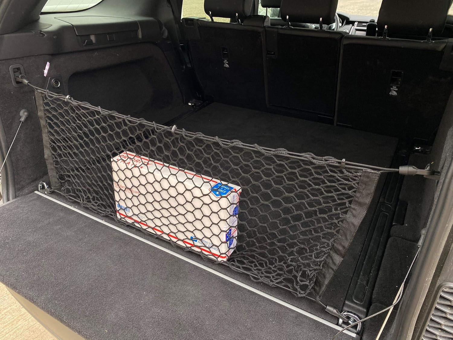 Trunk Envelope Style Automotive Elastic Mesh Cargo Net for Land Rover Discovery 2017-2023 - Premium Trunk Organizers and Storage - Luggage Net for SUV - Best Car Organizer for Land Rover Discovery image number 3