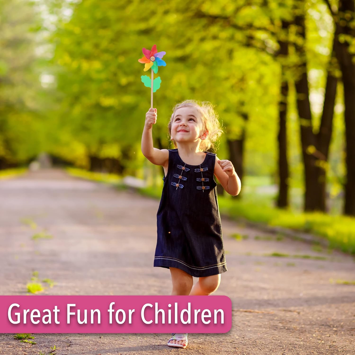 Mr. Pen- Rainbow Flower Pinwheels, 10 Pack, Pinwheels for Yard and Garden, Pinwheels for Kids, Wind Pinwheel, Flower Wind Spinners, Garden Pinwheels Spinners, Yard Pinwheels, Rainbow Party Favors image number 5