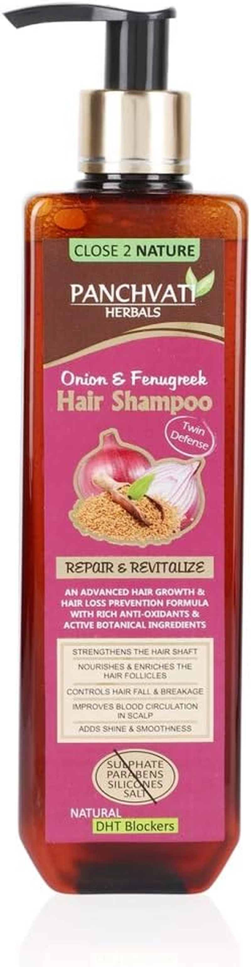 Panchvati Onion Fenugreek Hair Shampoo, 300 Ml - No Sulphate, No Parabens, No Silicon & Salt image number 2