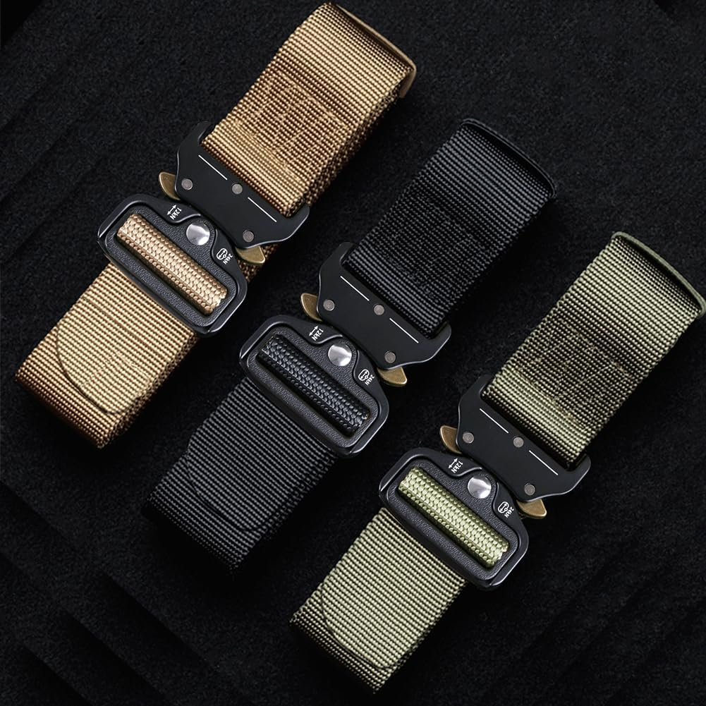 Tactical Belt, Military Nylon Web Belt for Men, with Heavy Duty Quick Release Buckle, Police Belt Used for Military Training image number 1