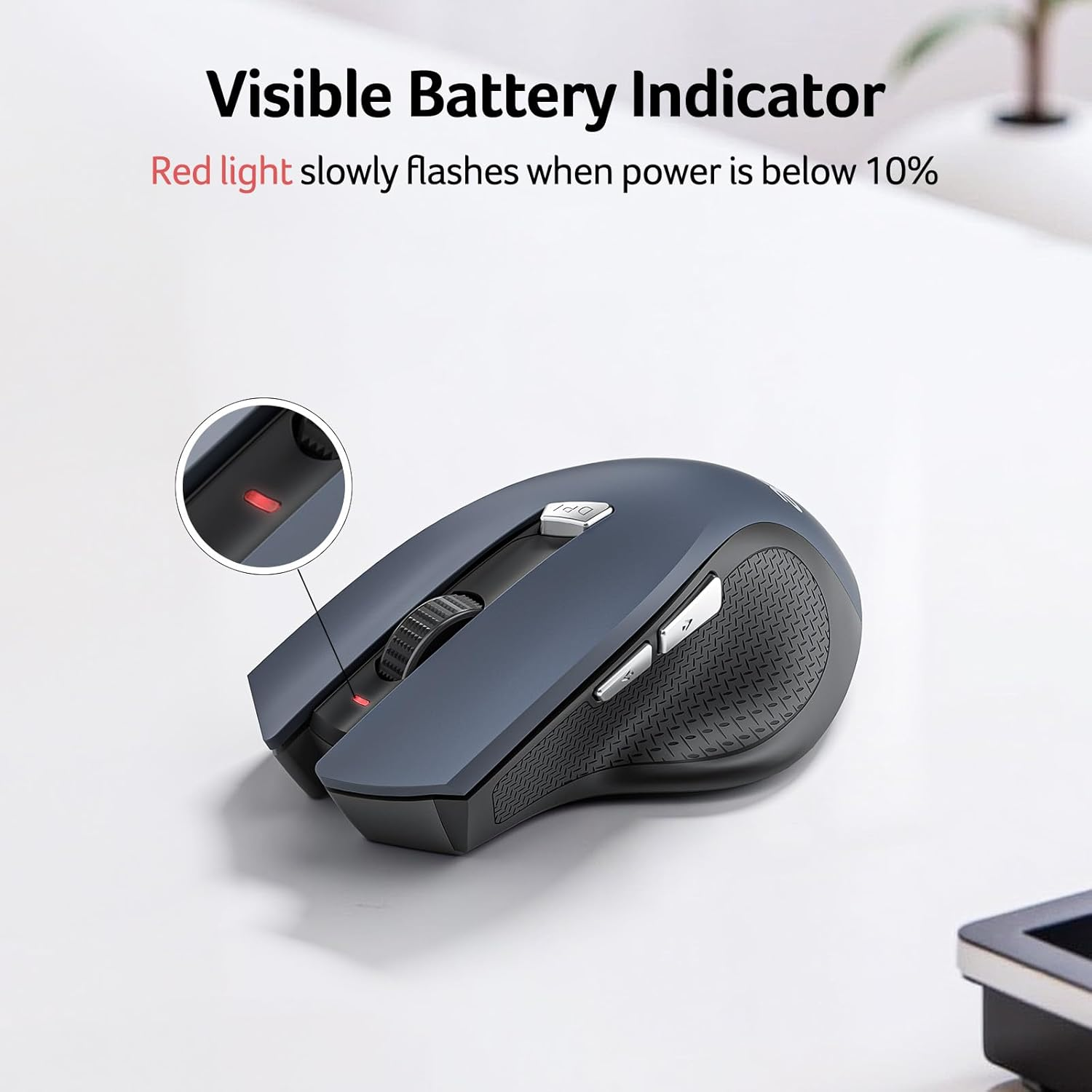 Acer Wireless Mouse for Computer, 6 Buttons, 1600 DPI Adjustable, Optical Tracked, Large Ergonomic Mouse Wireless with 2.4Ghz USB Receiver, Compatible with Laptops, PC, Desktop, Windows image number 2