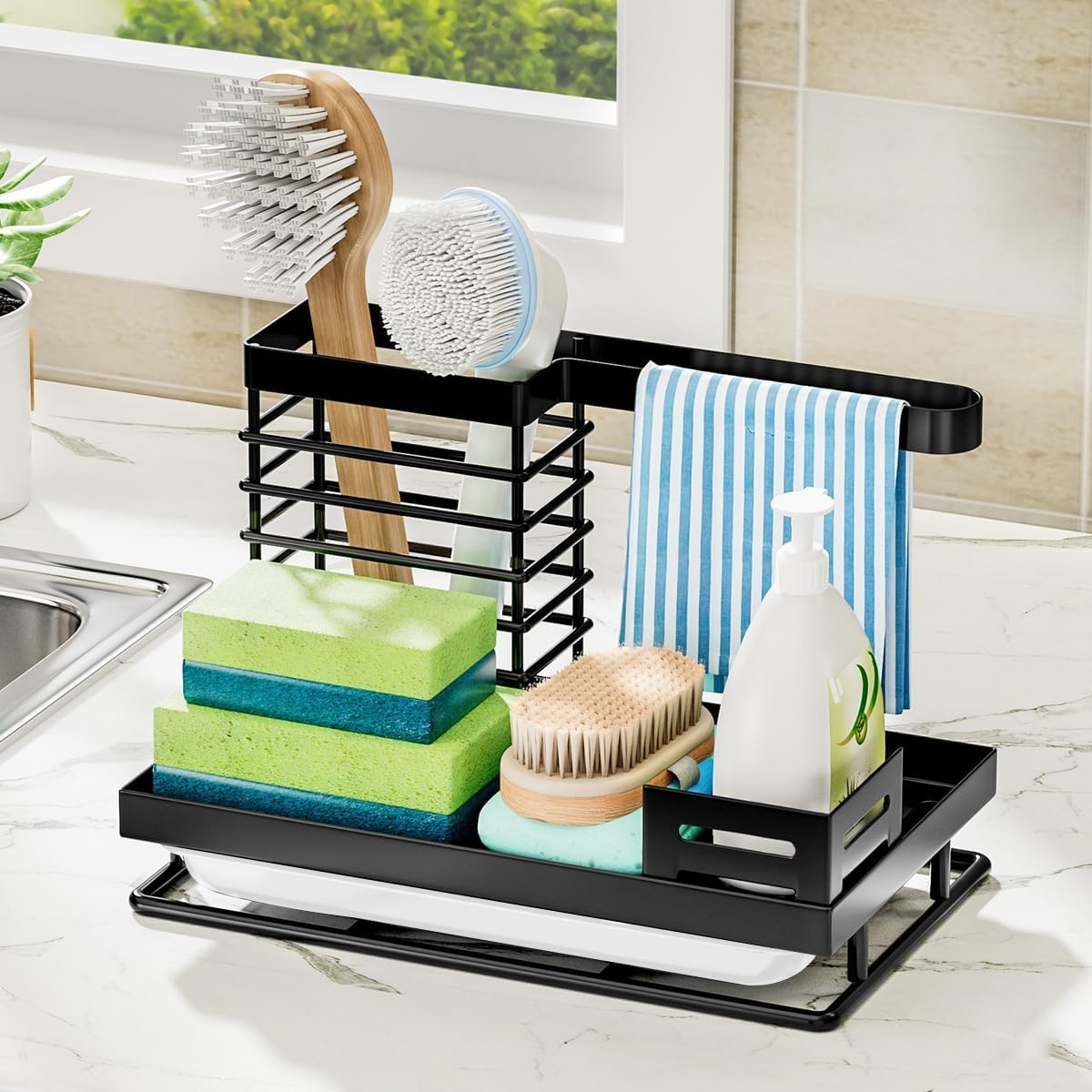 NEXROLA Kitchen Storage Rack with Carbon Steel Material Multifunctional Storage Rack Suitable for Kitchen and Dining Room -24.5 X 15 X 7.5 Cm, 760G image number 6