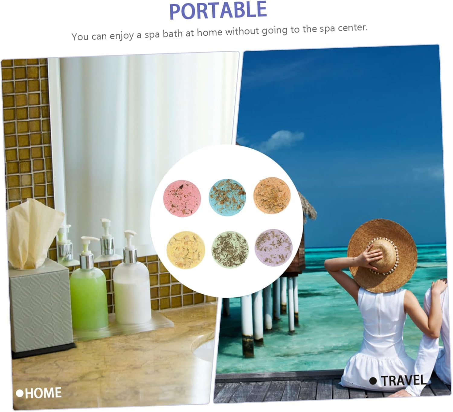 PLAFOPE Bathroom Aroma Sheets Set 6 Pcs Shower Aroma Sheets Skin Smoothing Relaxing Scents for Home Travel Use