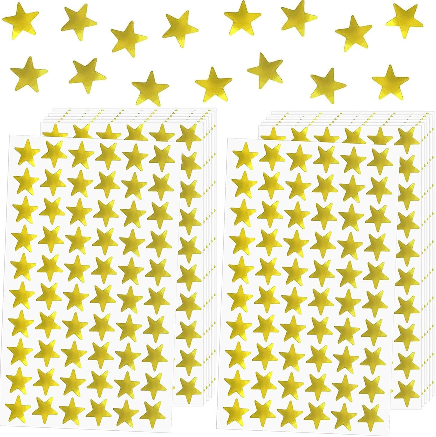 1620 Pack Star Stickers, Foil Gold Star Stickersr, 0.6" Diamete Small Foil Star Stickers, Small Foil Star Stickers for Kids Reward Home, School, Bar, DIY and Office Decoration (Gold) image number 1