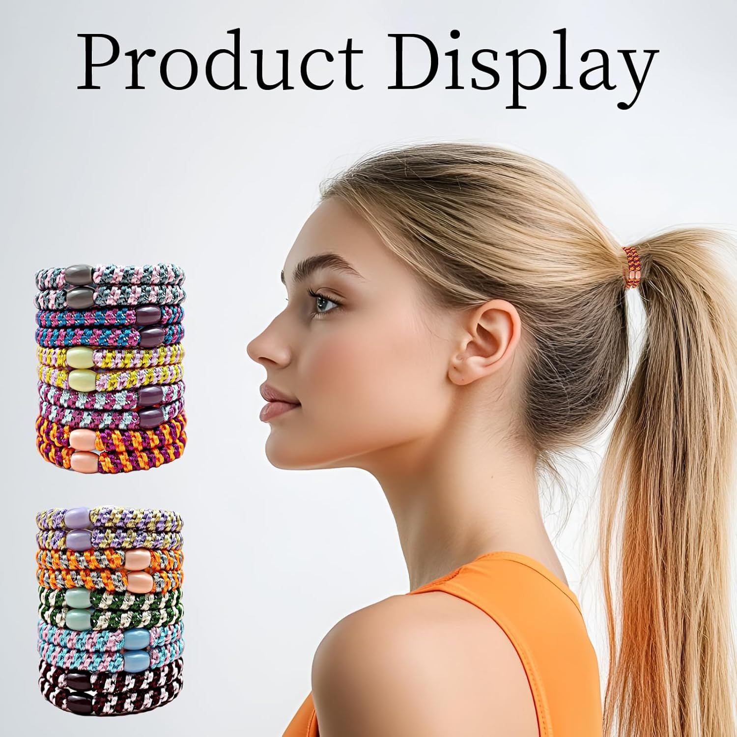 Kknekki Original Hair Scrunchie, Pack of 20 Elastic Braid Elastics Women, Fashion Braided Hair Ties, Multicoloured Scrunchie for Thick Hair and Curly Hair, Medium Long Hair