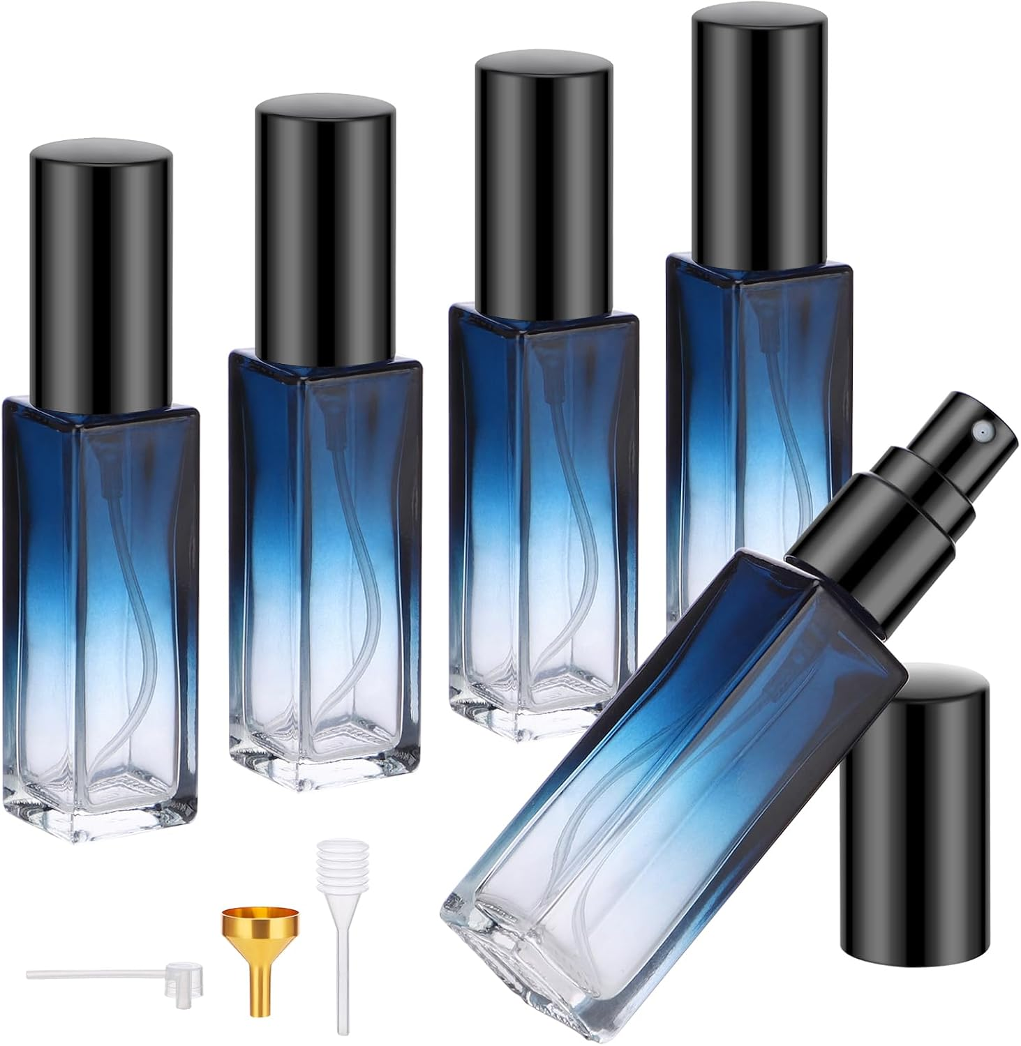 Segus Perfume Atomiser 10Ml, 10 Pcs Glass Refillable Perfume Bottle, Aftershave Spray Bottle, Empty Fragrance Atomiser, Travel Aftershave Dispenser for Handbag, Pocket, Purse (Black)