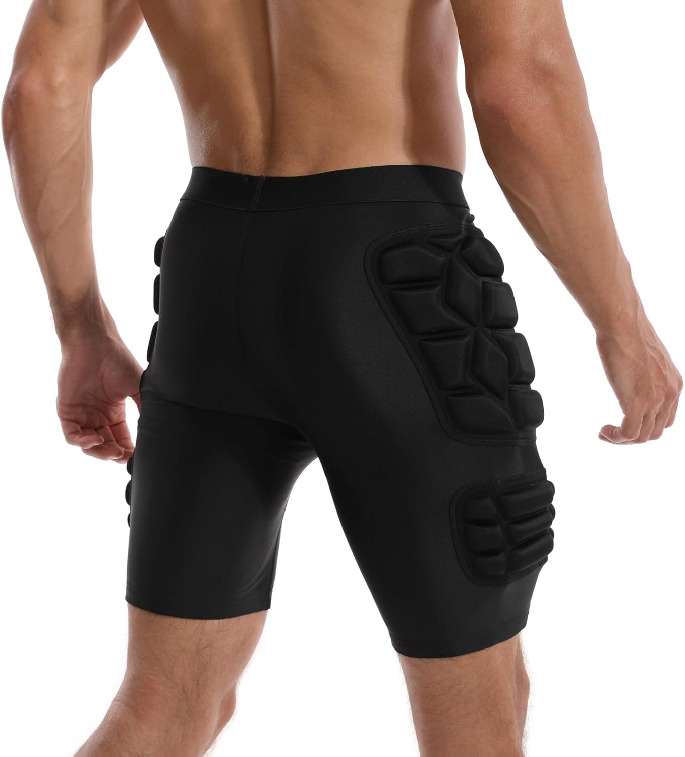 Topeter Goalkeeper Armor Shorts, Protective Padded Soccer Goalie Undershorts, Goalkeeper Sliders Compression Sliding Shorts image number 2