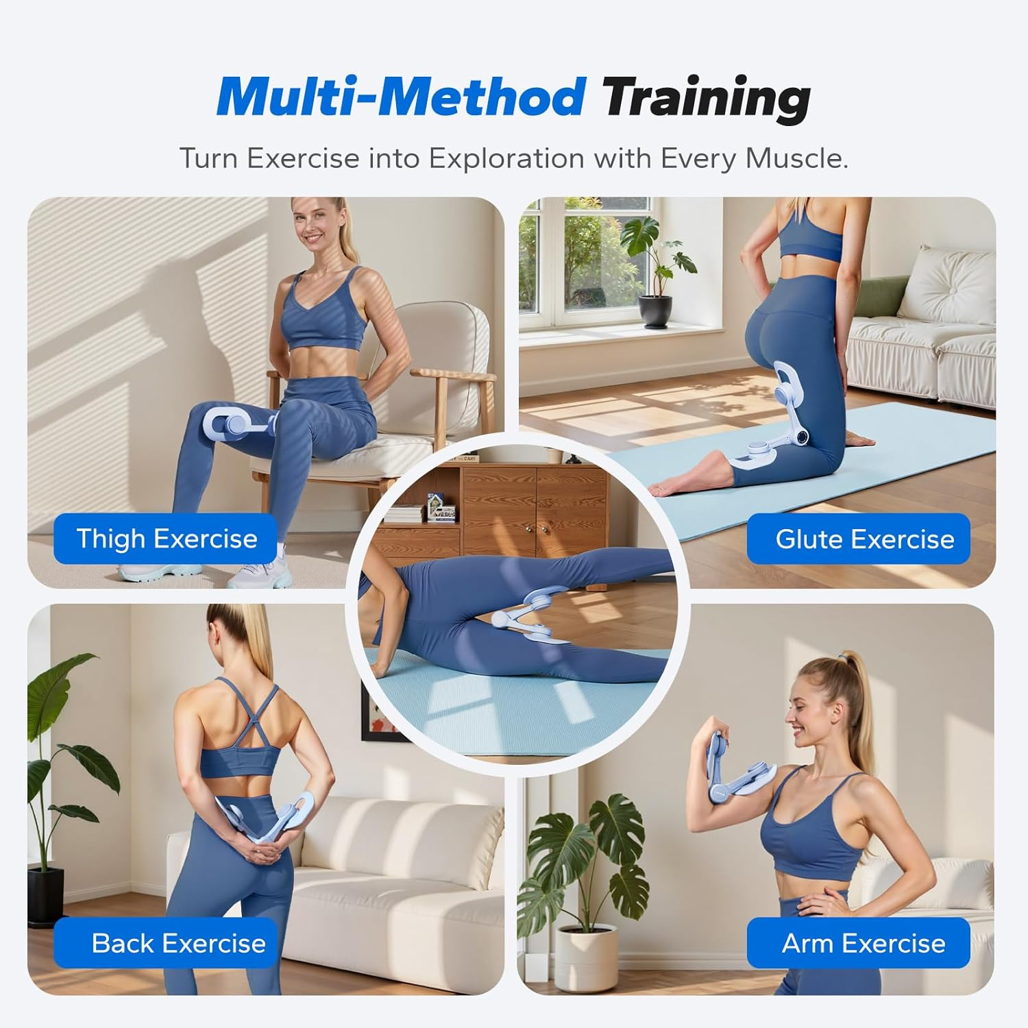 MERACH Pelvic Floor Muscle Training Device Thigh Master, Kegel Pelvic Trainer Exerciser Men Women Exercise & Fitness Equipment Floor Strengthening Device, Inner Thigh Exercise Equipment for Home Gym image number 2
