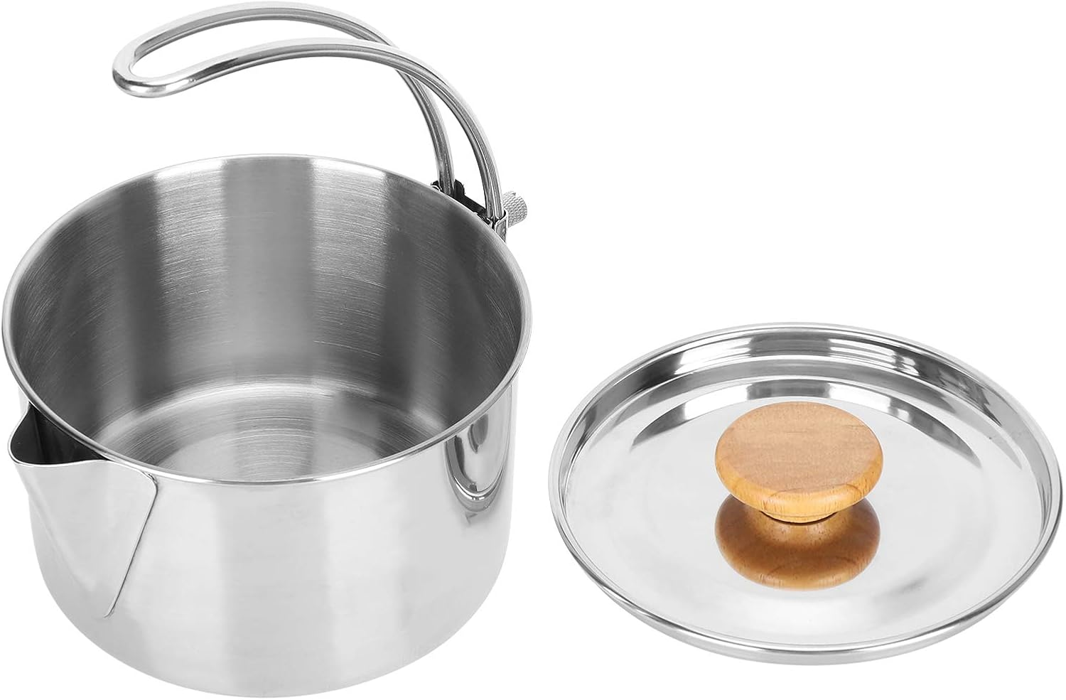 Stainless Steel Kettle, Practical Portable Folding Coffee Pot for Camping, Hiking and Fishing image number 2