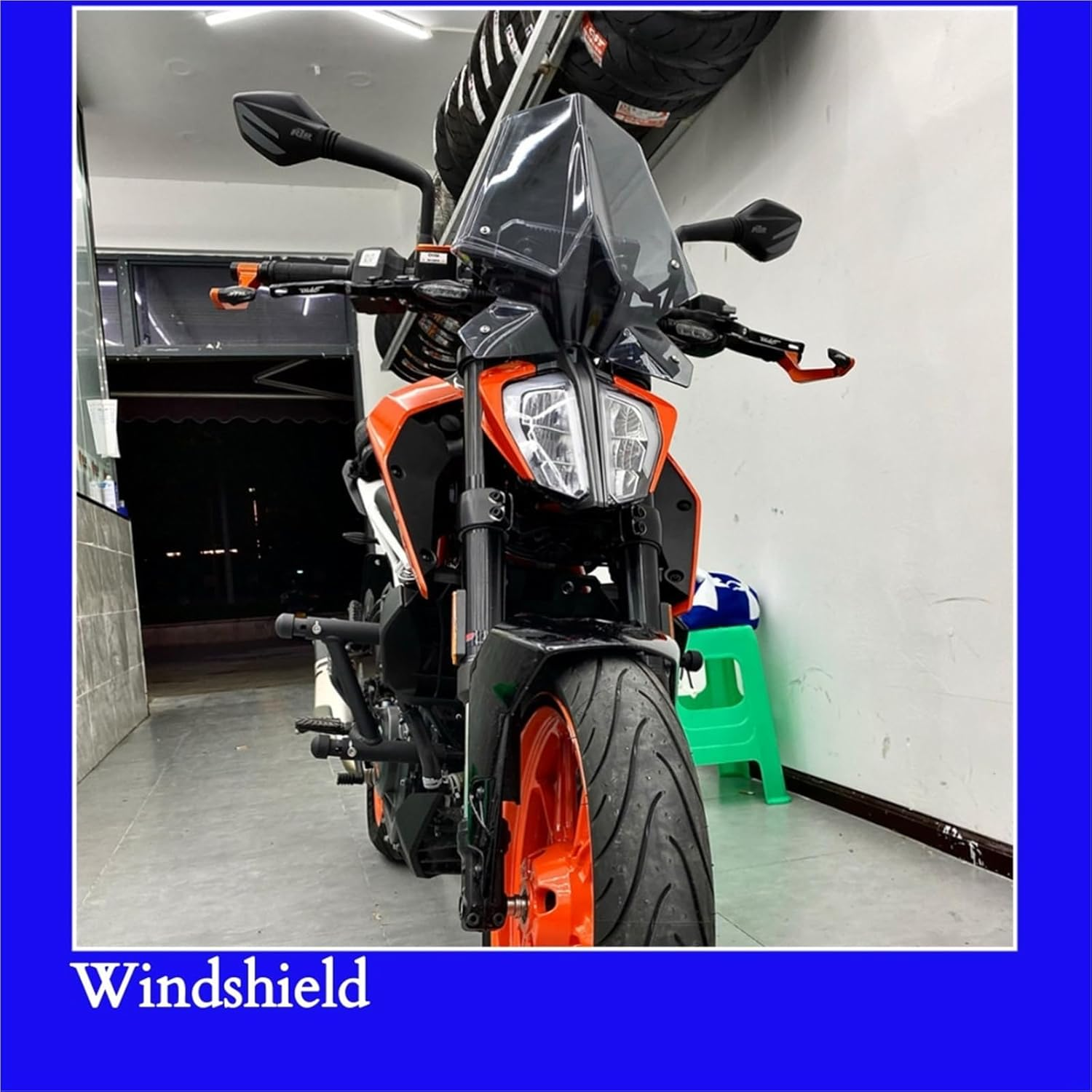 Motorcycle Windshield Windscreen Compatible for KTM Duke 390 2017-2023 Duke390 Front Wind Shield Screen Air Deflectors Bracket Accessories(Smoke) image number 4