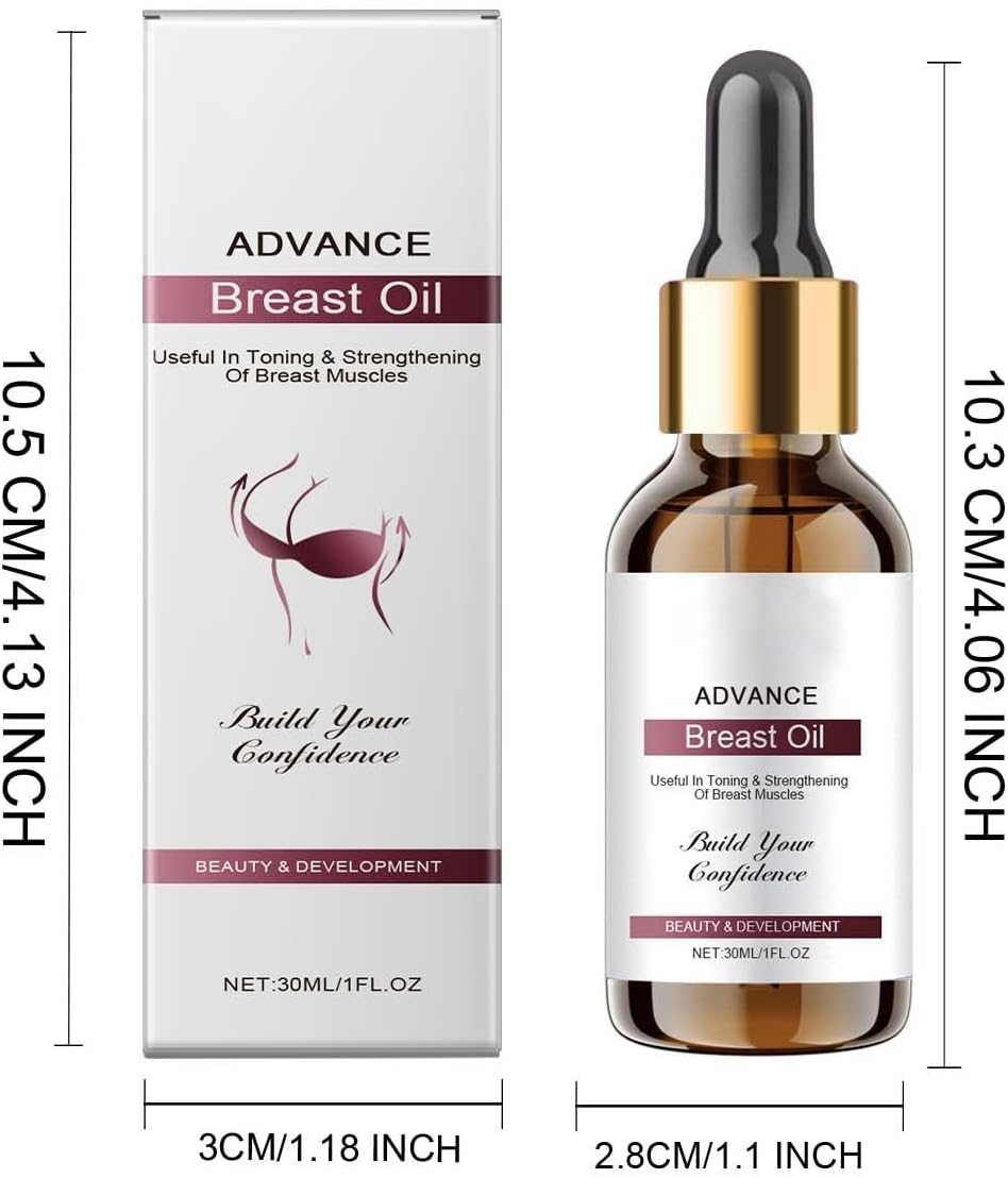 Breast Firming Oil - Bust Lift & Skin, Breast Firming & Lifting with Shea Butter, Hyaluronic Acid, Vitamin E, Plumping & Massage for Enhanced Shape, Hydrating, Non-Greasy image number 4