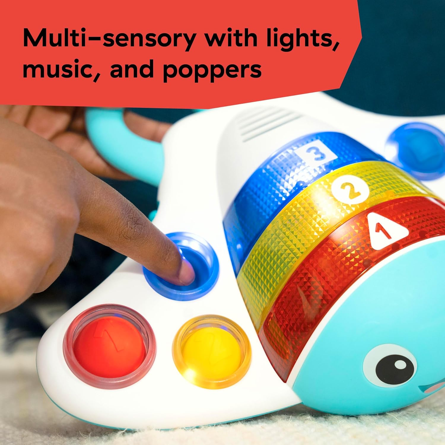 Baby Einstein Ocean Explorers Pop & Explore Stingray Popper Toy, Ages 6 Months and Up image number 3