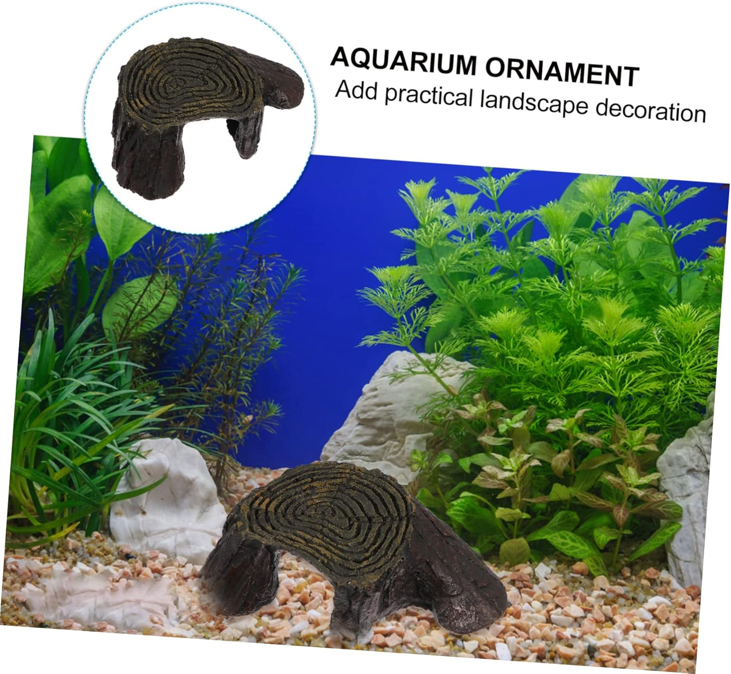 VICASKY Reptile Climbing Platform Tortoise Terrace Aquarium Decor Resin Basking Dock with Tree Hole Design Pet Climbing Terrace for Fish Tank Landscaping Habitat