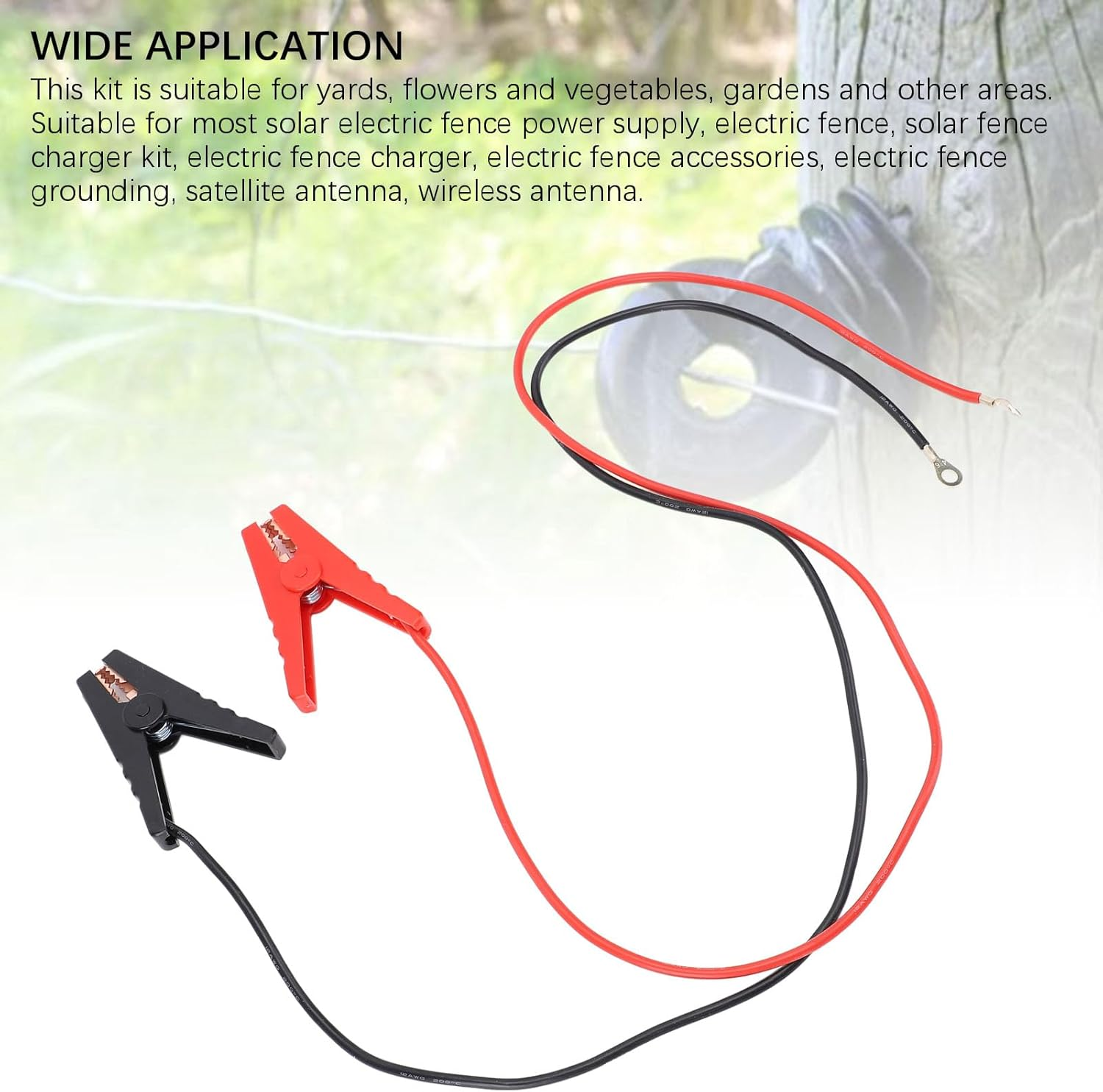 2 Electric Fence Clips Jumping Wires with Alligator Clips for Connection and Set Suitable for Solar Electric Fences Farm Fencing Systems and Satellite Antennas image number 5