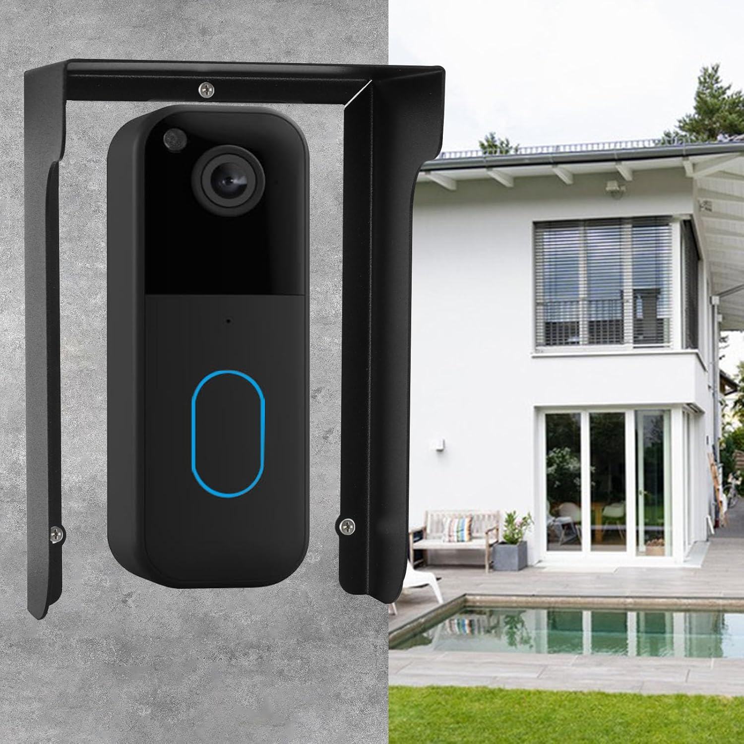 Metal Doorbell Cover Compatible with Ring/Blink (New Model)/Google Nest/Arlo/Eufy/Aosu Doorbell, Myq Smart Garage Door Video Keypad Protector, Weatherproof Access Control Keypad Cover, anti Glare image number 5