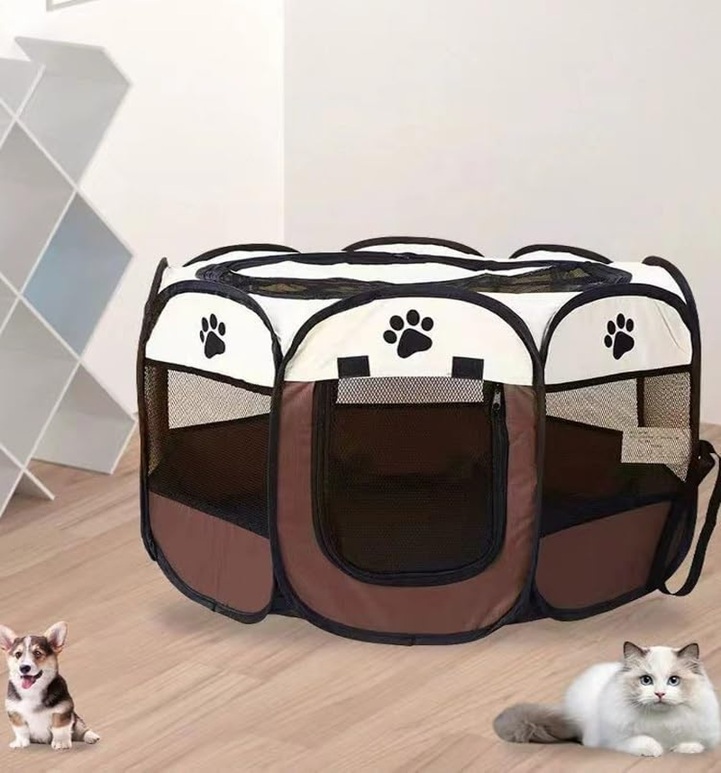 Portable Pet Pen, Collapsible Pet Exercise Tent, Indoor Outdoor Pet Pen for Small Dogs Dogs Cats Rabbits Kennel House Playground, Indoor Outdoor Travelling Camping Use ( Color : a , Size : 91*91*58Cm image number 1