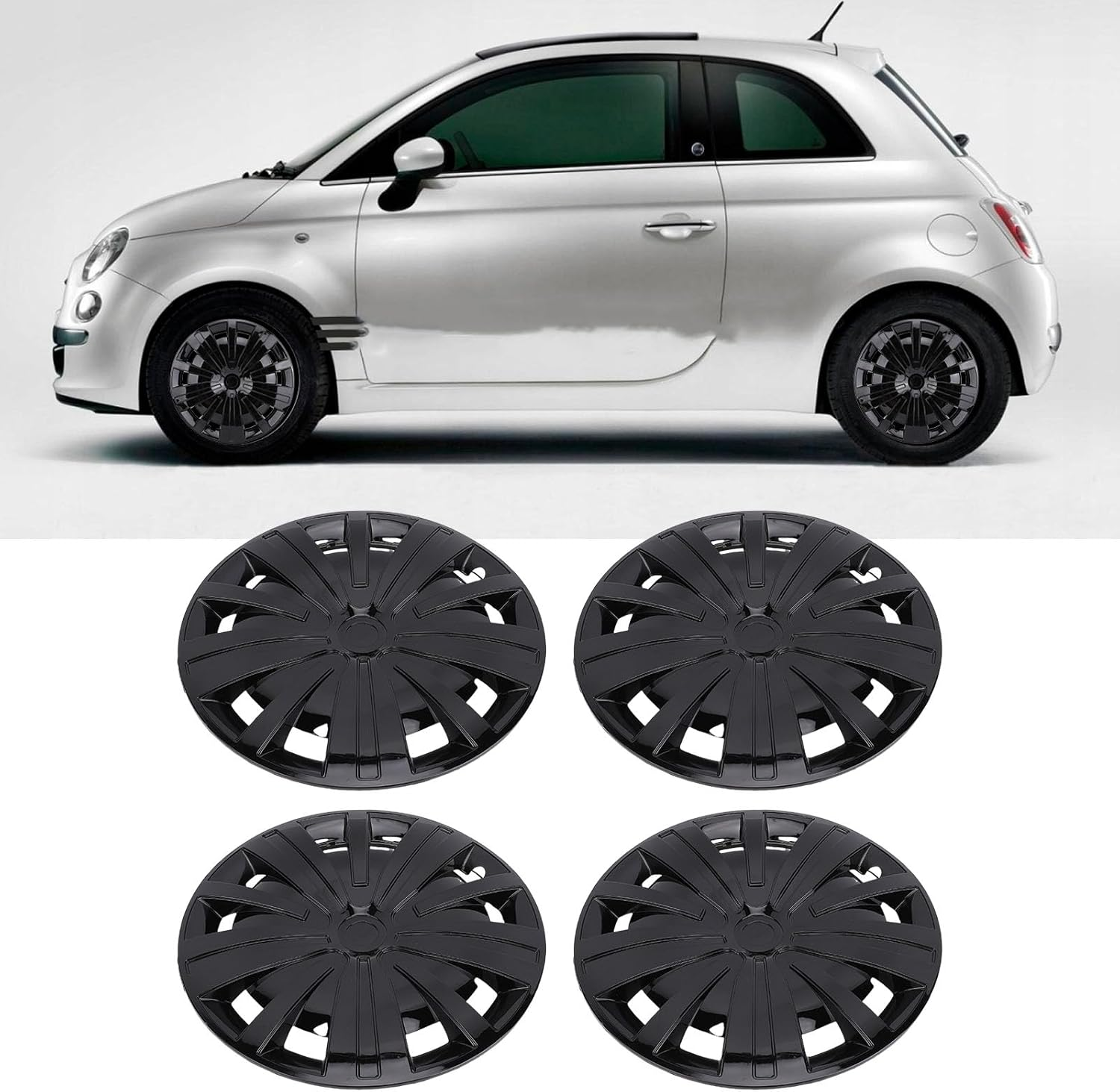 16 Inch Hub ABS Wheel Covers for R16 Rims - Fit for Suvs, Trucks & Cars, Stylish & Design - Black image number 2