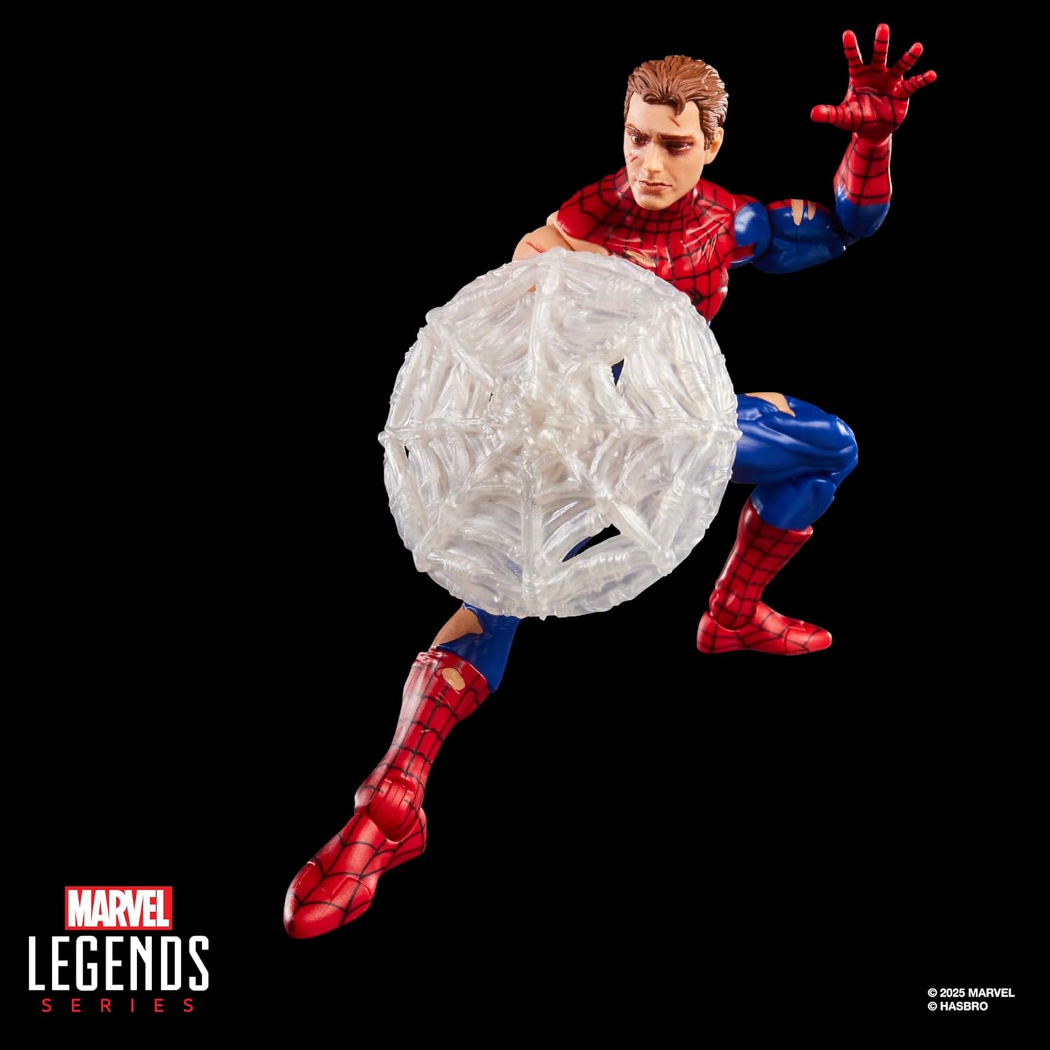 Marvel Legends Series Magic: the Gathering Battle-Damaged Spider-Man, 6-Inch Action Figure Toy plus Exclusive Foil Collectible Card Game Trading Card image number 1