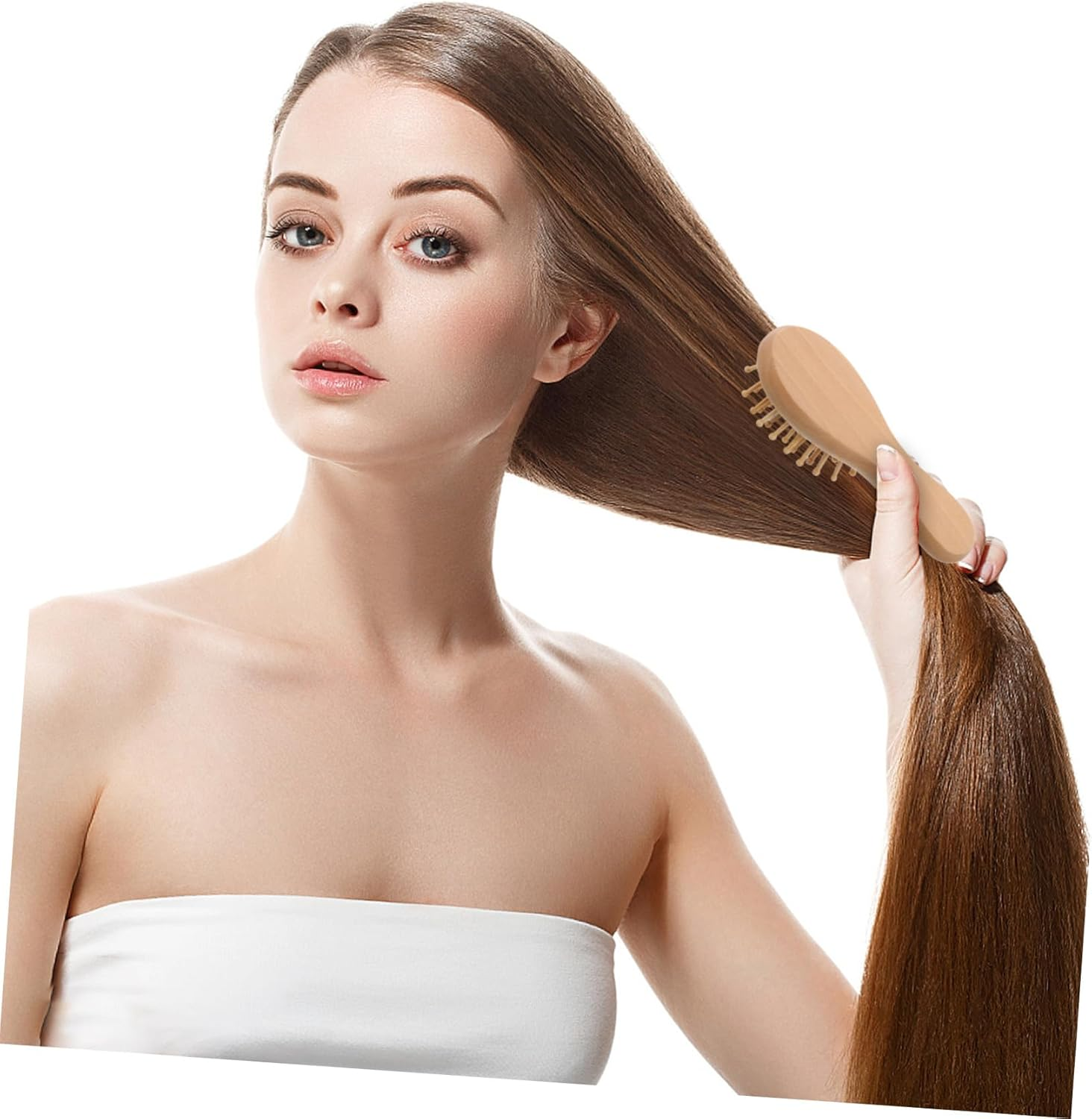 Anneome Massage Comb Paddle Detangling Hairbrush Wooden Travel Scalp Massager for Curly Hair Styling and Wet Dry Hair Care