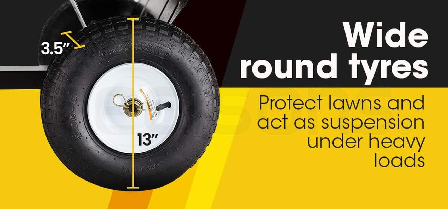 PLANTCRAFT Poly Dump Cart 400Lbs Tow-Behind Heavy-Duty Poly Bed Spring-Loaded, Latching System with Steel Chassis (Not Suitable for Road Use) image number 4