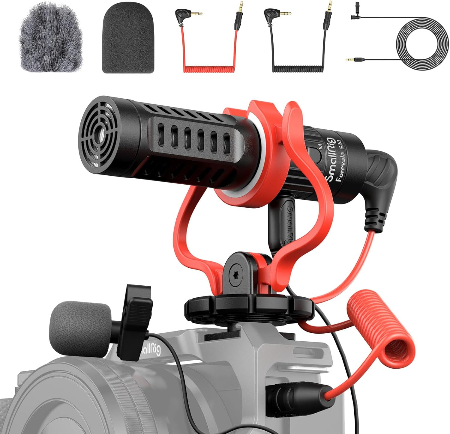 Smallrig Shotgun Microphone with Shock Mount, Compact On-Camera Microphone Dual Mic with Windscreens, for DSLR Cameras and Camcorders, for Iphone, for Android Smartphones - 3468 image number 6
