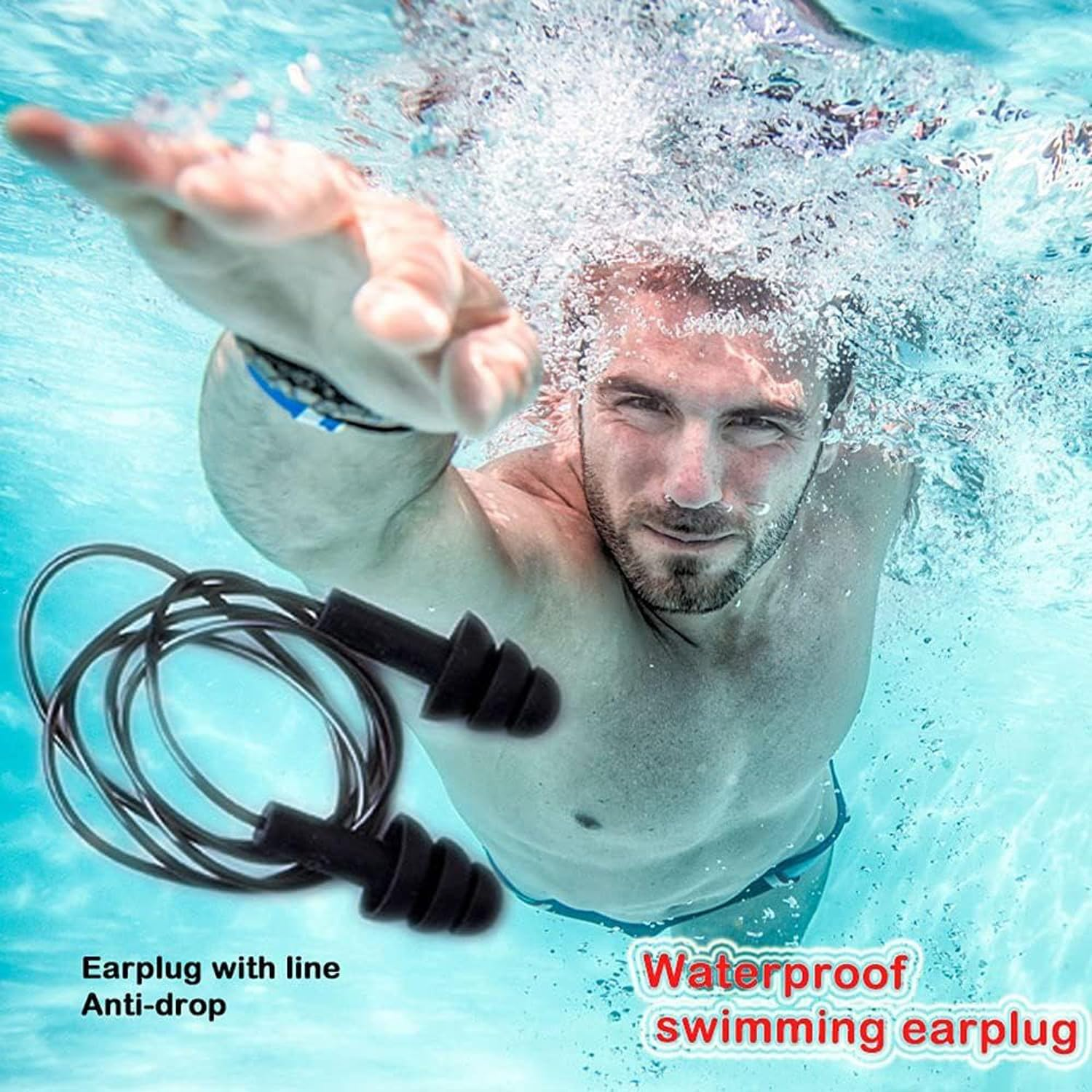 6PCS Ear Plugs for Sleeping with 32Db Noise Reduction, Reusable Soft Silicone Ear Plugs for Swimming, Snoring, Work, Concerts, Shooting, Travel - 3 Pairs with Cord & 3 without Cord image number 5