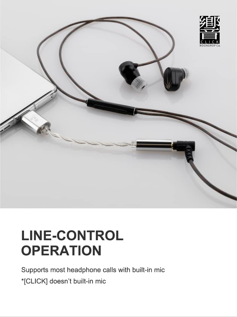 Moondrop Click DAC Amplifier Support Line-Control CNC Carved Shell Ultra-Low Background Noise Type C Entry-Level Mini USB DAC image number 5