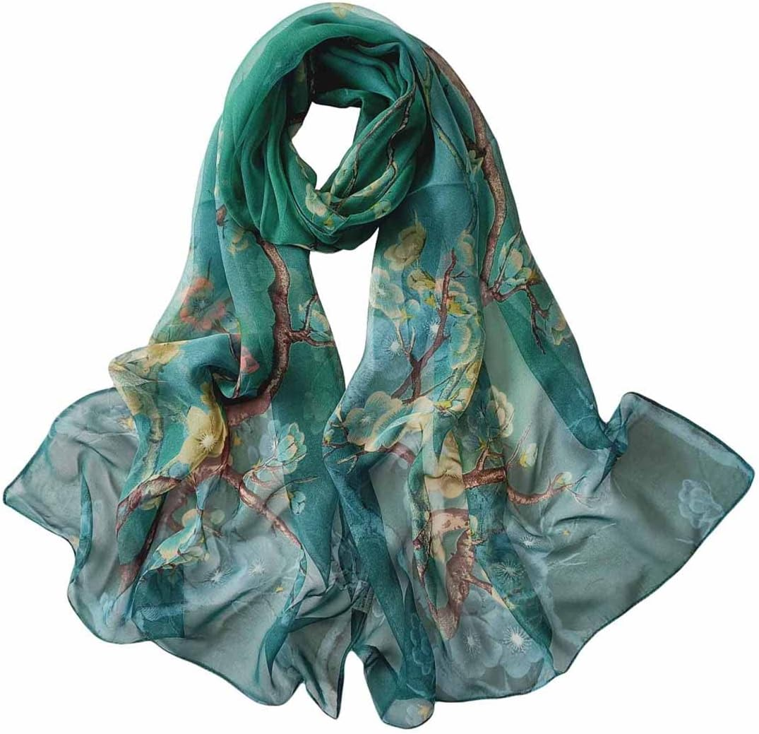 Acotavie Scarfs for Women Lightweight Print Floral Pattern Scarf Fashion Scarves Sunscreen Wraps Shawls