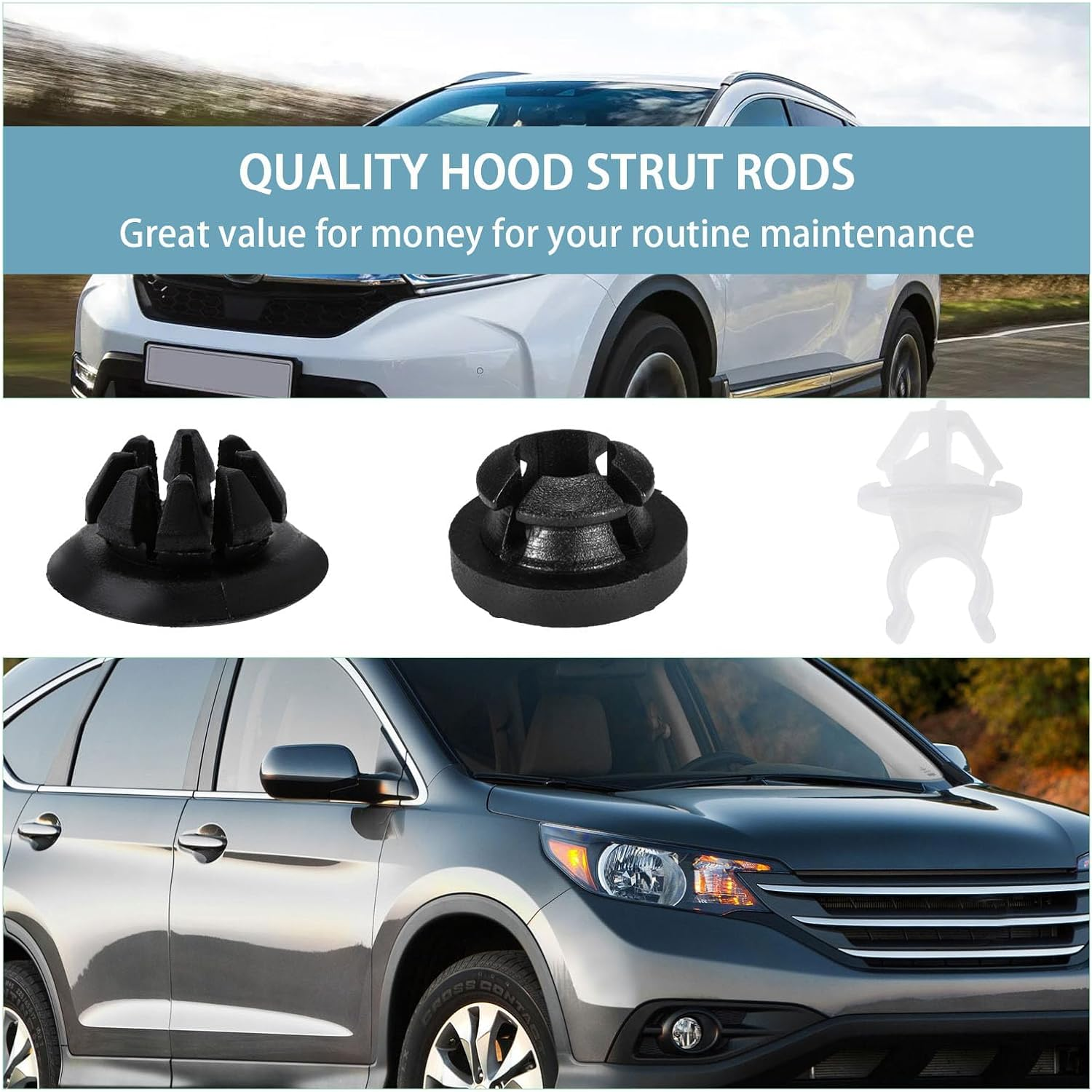 30 PCS Car Hood Prop Rod Holder Clips, Auto Engine Hood Support Rod, Vehicle Hood Grommet Clips for Most Cars, Bracket Decorative Clip Compatible with 91503-SS0-003 image number 1