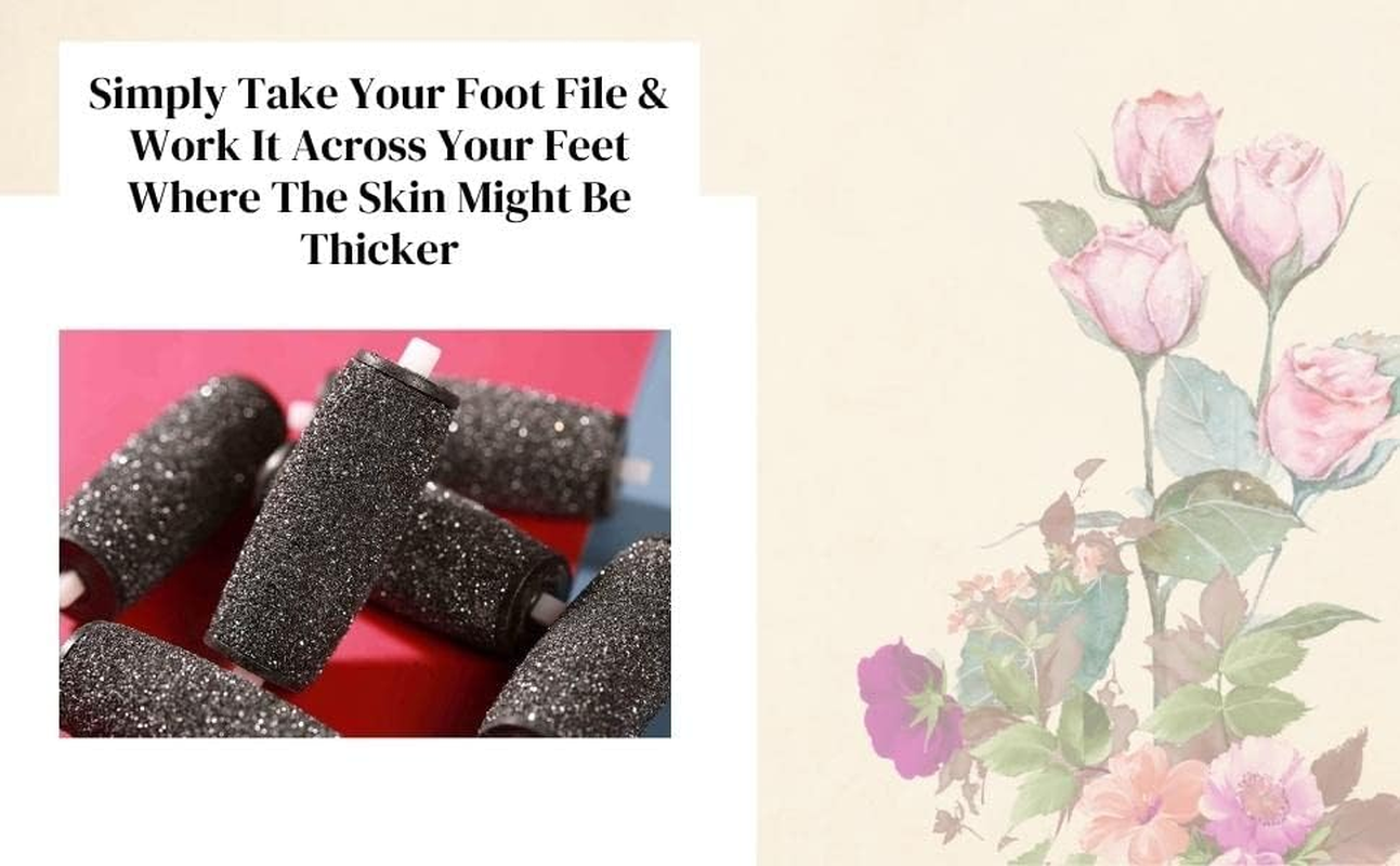 For Scholl Velvet Smooth Express Pedi Replacement Rollers Heads Refills Hard Skin Remover Foot Callus Remover for Feet &ndash; Foot Soak, Feet Hard Skin Remover Foot Scrub (Black Extra Coarse, 8) image number 2