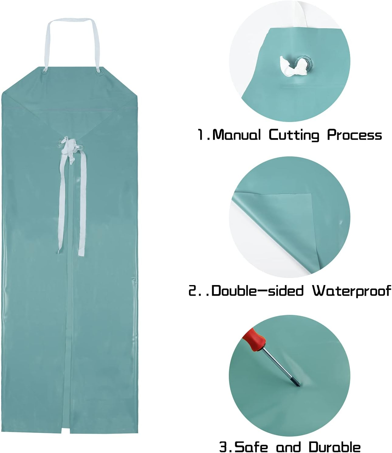 Surblue Waterproof Rubber Vinyl Apron Chemical Resistant Work Safe Clothes image number 1