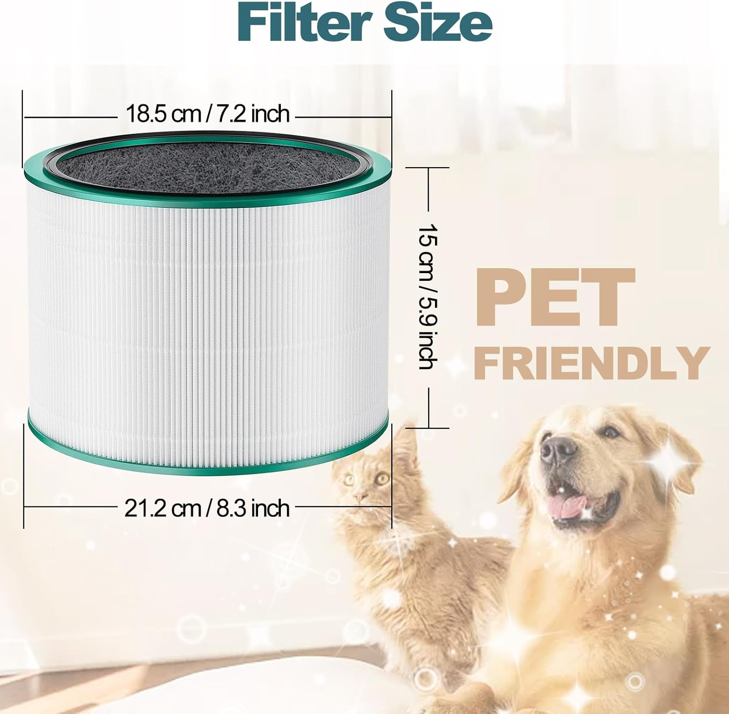 HEPA Filter Replacement Compatible with Dyson HP01 HP02 HP03 DP01 DP03 Desk Purifiers, Fit for Dyson Pure Hot + Cool Link Air Purifier Filter Replacement, Replaces Part # 968125-03 image number 2