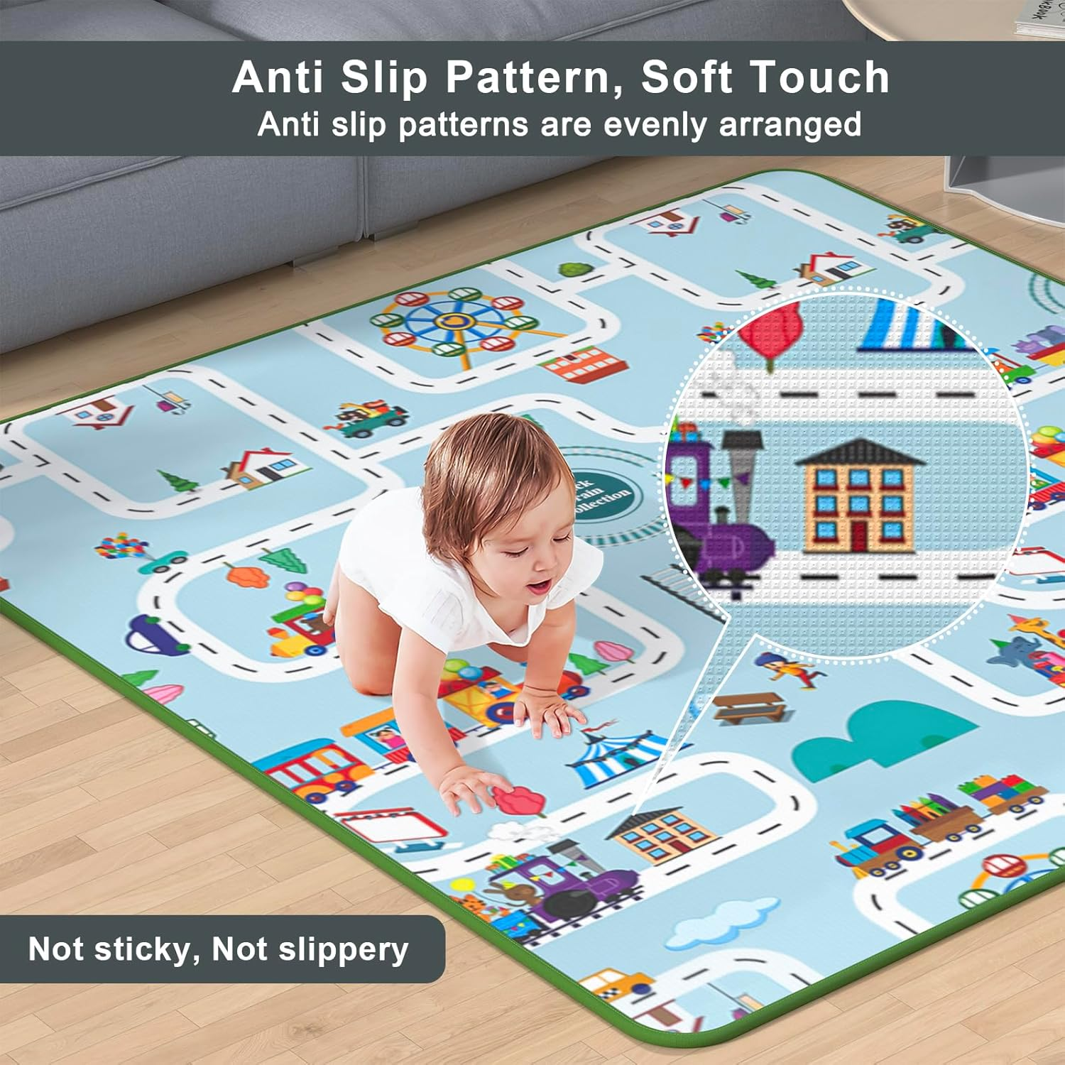 VANCLE Baby Play Mat, 127Cm X 127Cm Playmat, Folding Portable Waterproof Double-Sided Crawling Mat for Infants and Toddlers image number 3
