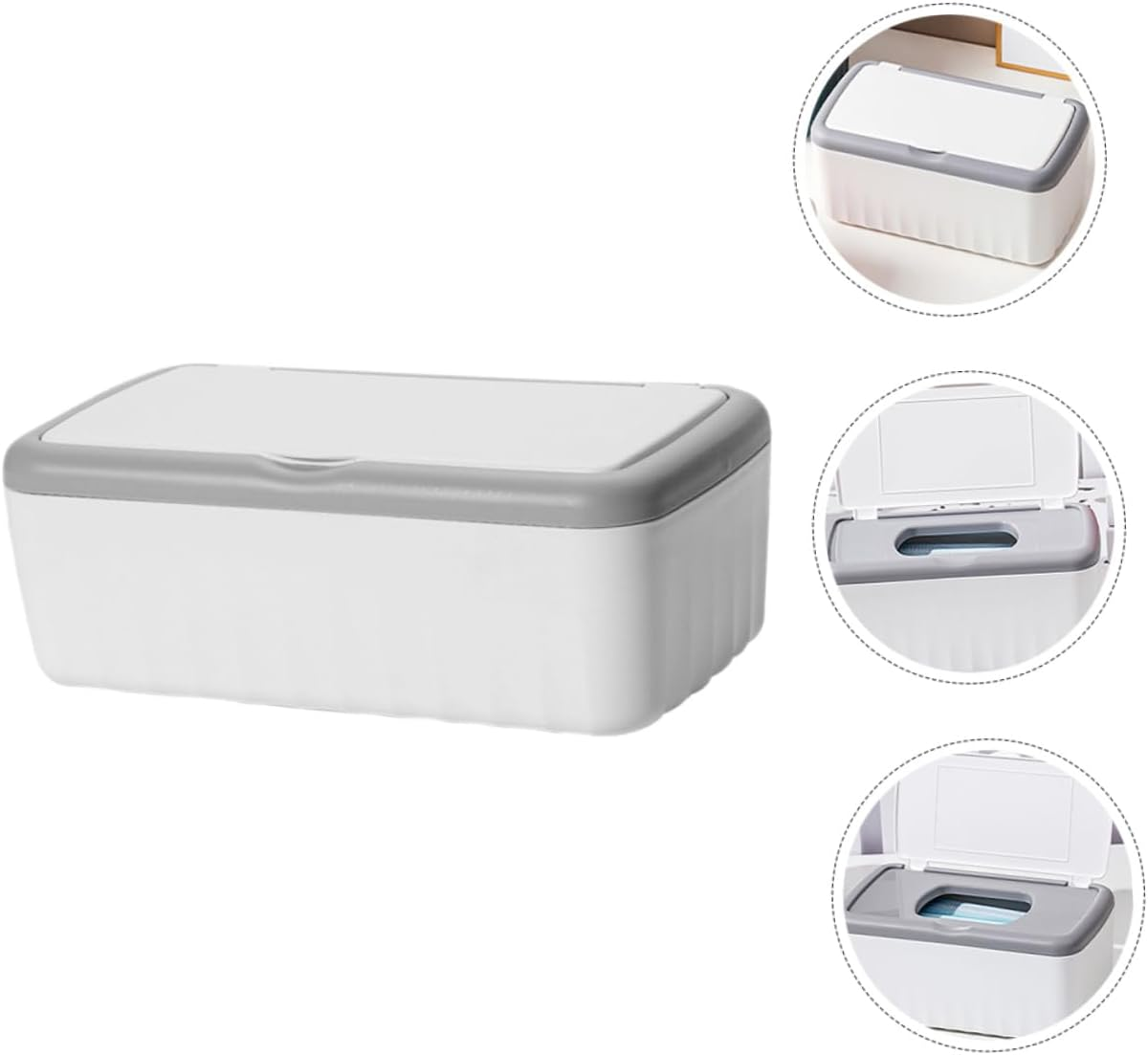 Rectangular Wipe Holder Lid High Capacity Tissue Storage Box for Home Office Elegant Sealed Design for Wipes Flushable Versatile Use Living Rooms Bedrooms image number 3