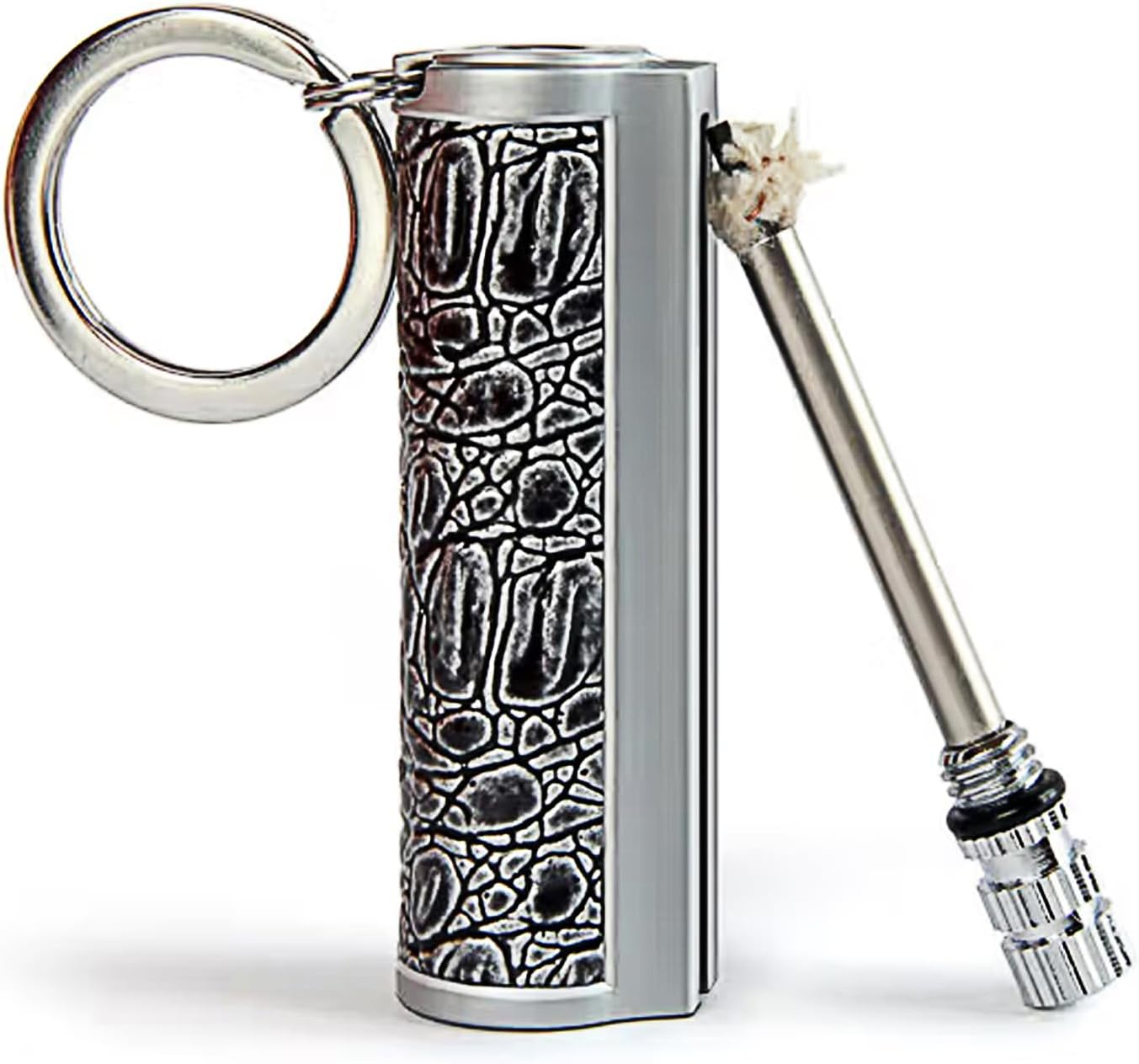 Fire Starter Lighter Waterproof Metal Keychain Camping Survival Fire Starter image number 1