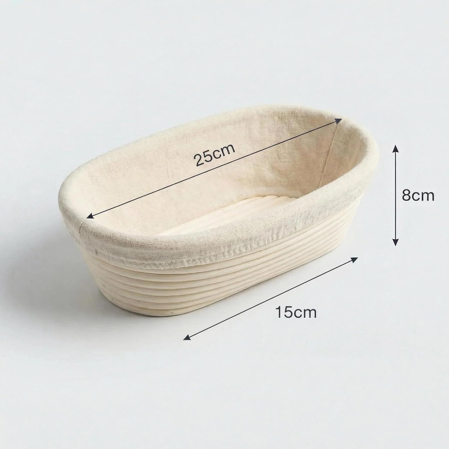 Banneton Bread Baskets Set,Two 10-Inch Oval Sourdough Proofing Bowls Handmade Rattan Baskets and Liners Sourdough Proofing Basket Perfect for Professional & Home Sourdough Bread Baking