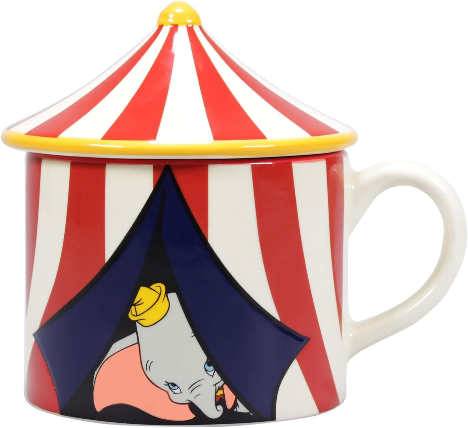 Disney Gifts Dumbo Circus Shaped Mug with Lid, 400 Ml Capacity