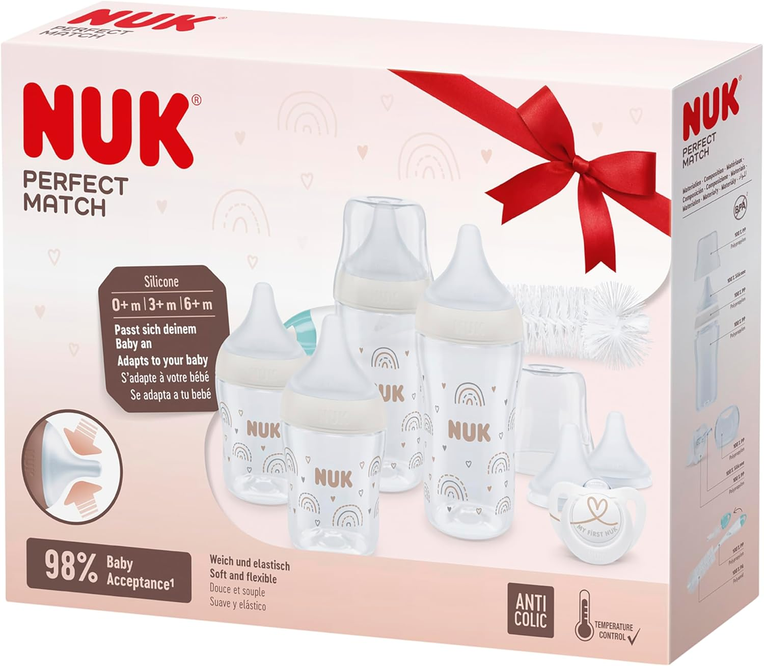 NUK Perfect Match Perfect Start Baby Bottles Set | 0-6+ Months | Adapts to Baby'S Palate | anti Colic | Bpa-Free | Silicone Teat image number 5