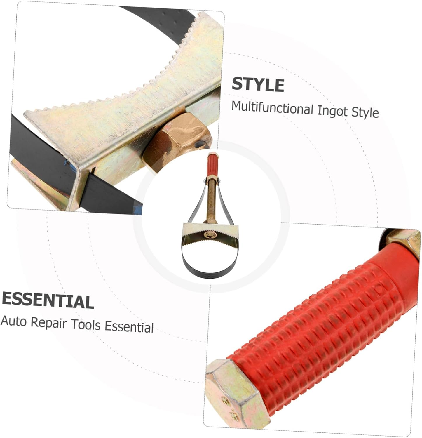 GARVALON Automotive Oil Filter Wrench Steel Belt Tool Filter Replacement for Cars image number 6