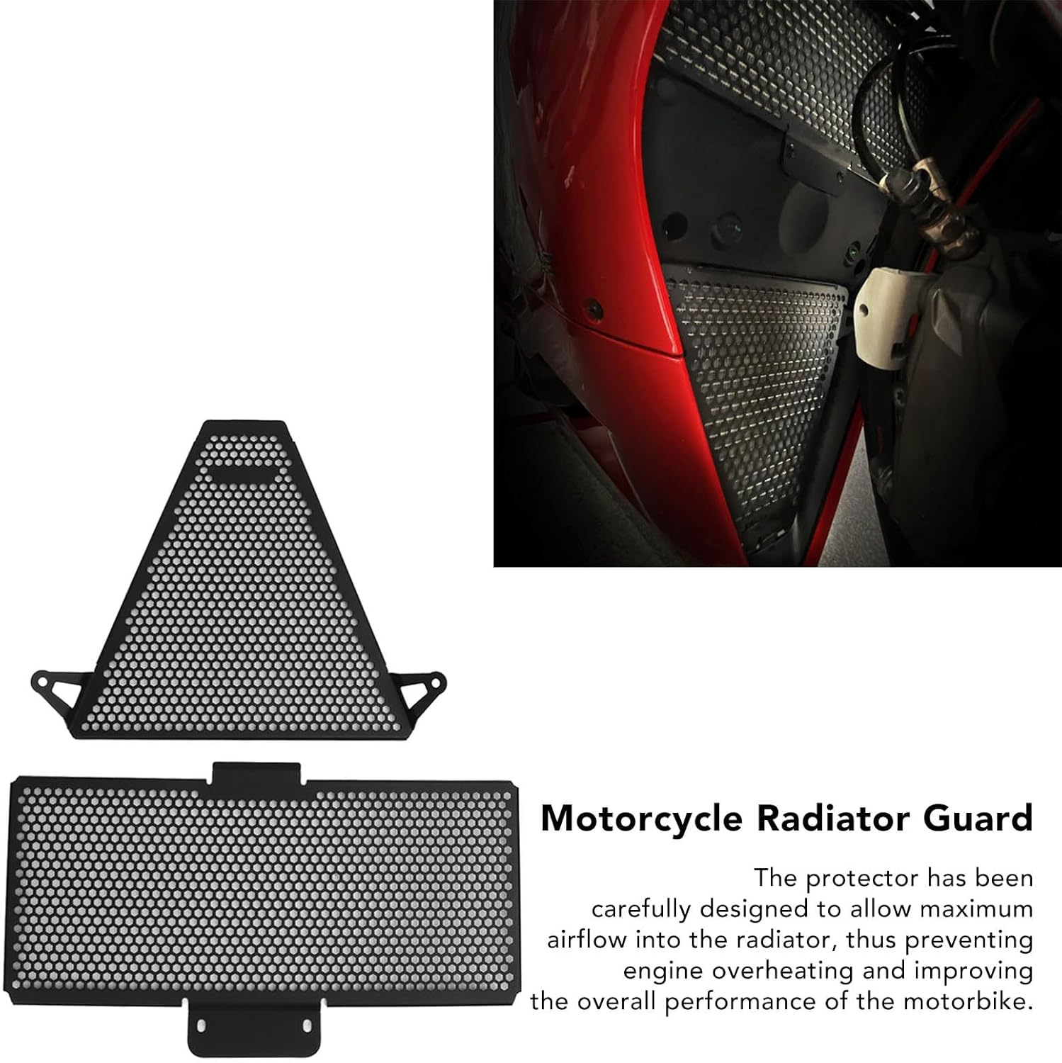 Motorcycle Radiator Grille Guard Protector Cover, for DUCATI Streetfighter V2 2022‑2023 Black Motorcycle Radiator Cover, anti High Performance, 2Pcs image number 6