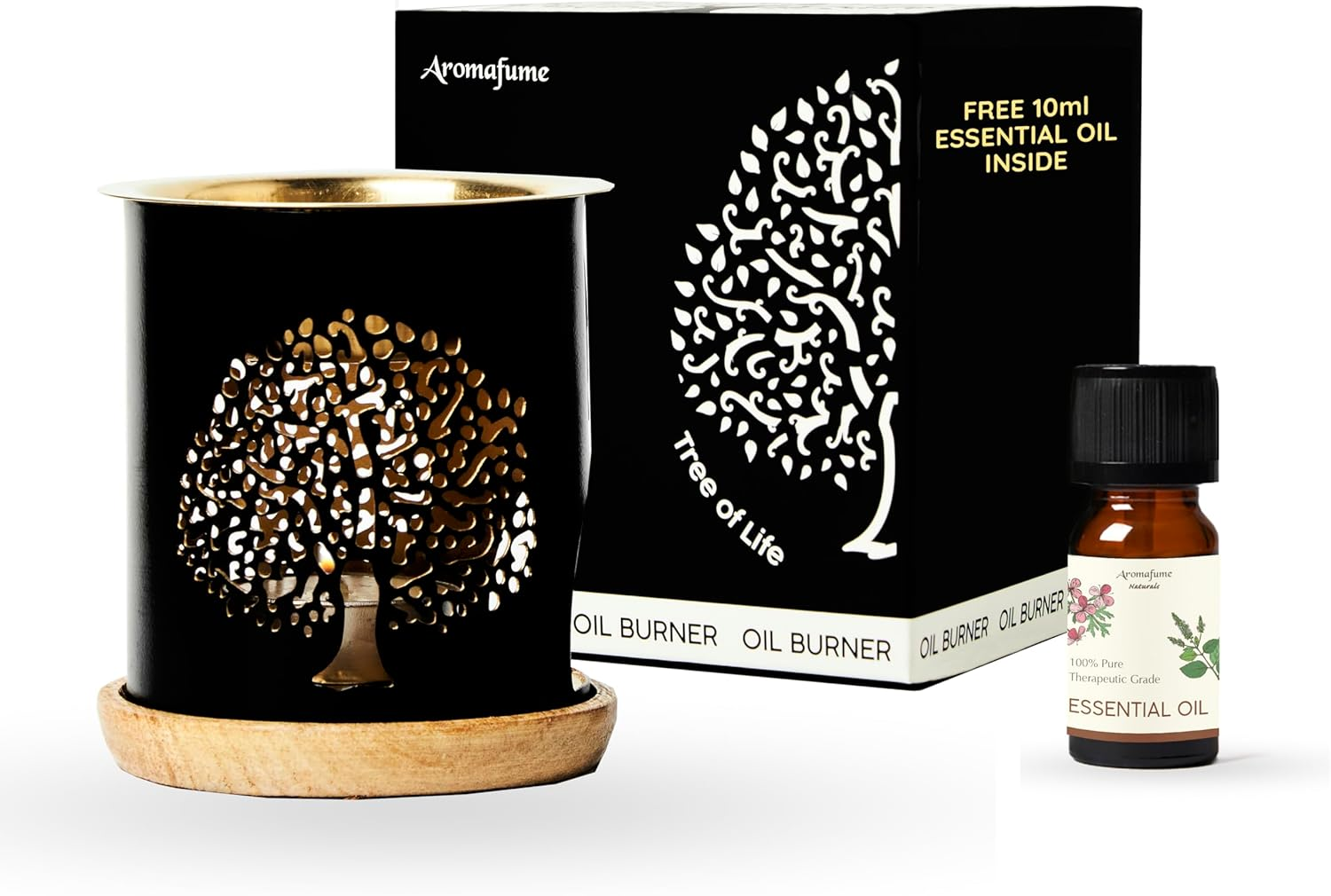 Aromafume Exotic Essential Oil Burner | Oil Diffuser with Candle | Use for Aroma Oil, SPA, Yoga, Meditation, Home Fragrance | Surprise 10Ml Oil Included