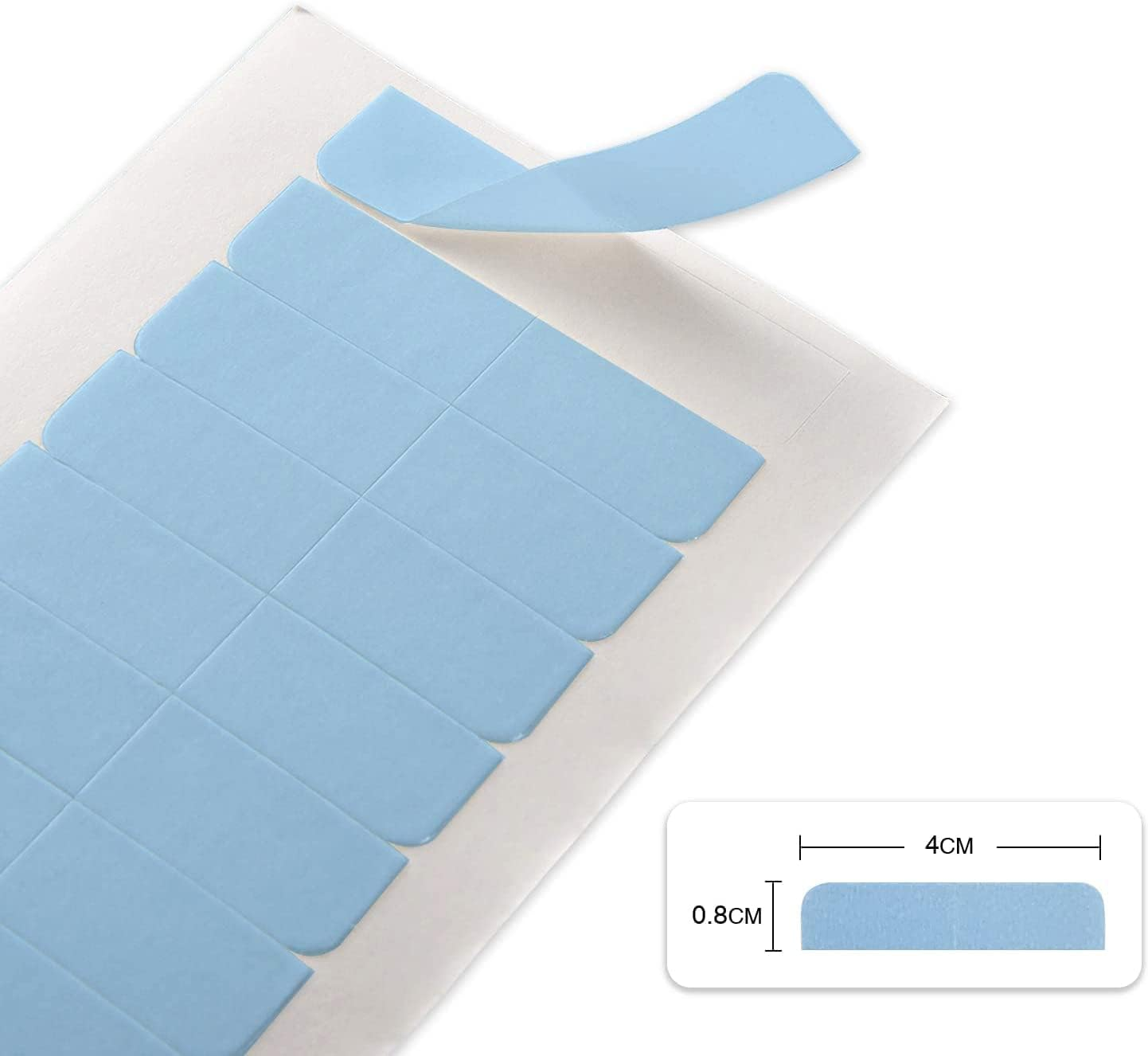 YILITE Hair Extensions Tape Double Sided Tape 4 X 0.8 Cm Self Adhesive Real Hair Tape for Replacement (120 Pieces Blue) image number 1