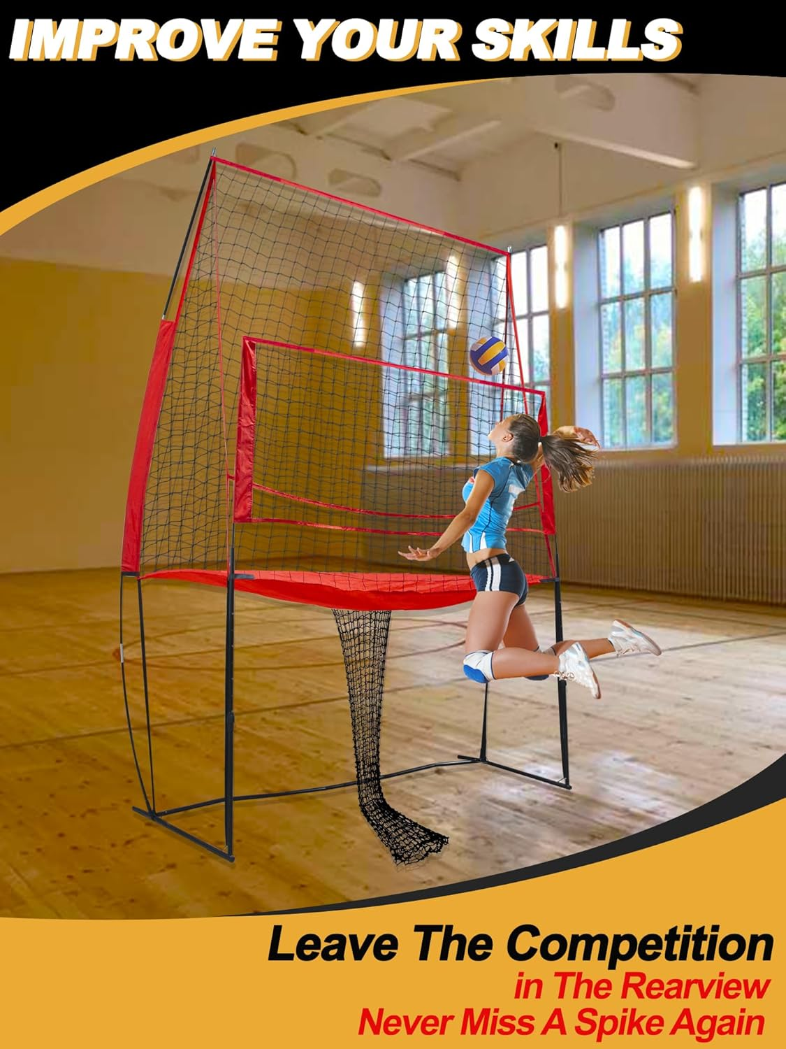 Kasifei Volleyball Training Practice Net Station, Adjustable Volleyball Training Equipment, Perfect for Spiking, Blocking and Volleying image number 2