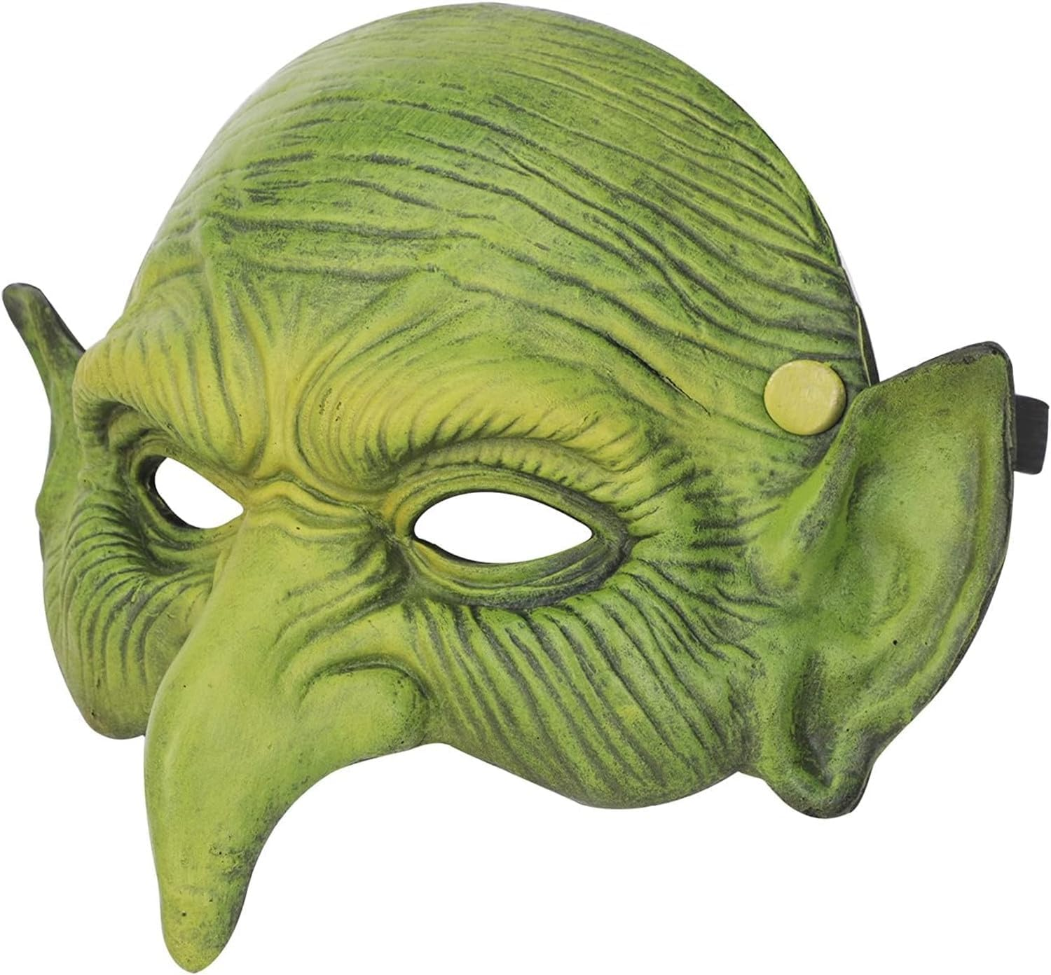 Witch Mask,Goblin Mask PU Foam Half Face Green Goblin Mask Face Cover without Chin for Women Girls Halloween Cosplay Carnival Party Dress up Costume image number 3