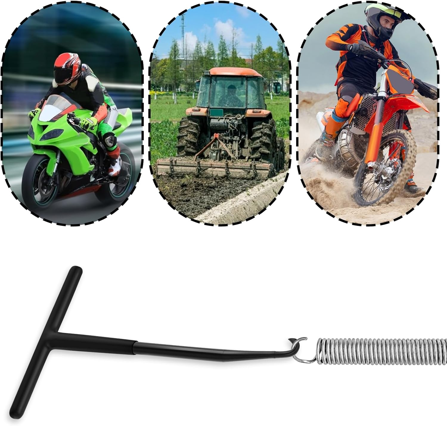 Motorcycle Exhaust Spring Hook Black T Handle Exhaust Spring Hooks Puller with Rubber Coating for Motorcycle Dirt Bike Removal Installation image number 5
