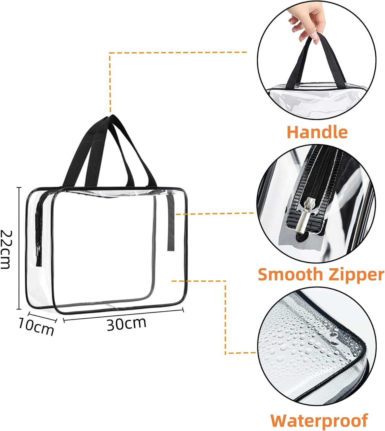 FORYUSE 8 Pack Toy Storage Bags Reusable Clear PVC Board Game Storage Travel Waterproof Handheld Organiser Bag with Zipper for Building Blocks, Puzzle, Kids Books, Makeup image number 4