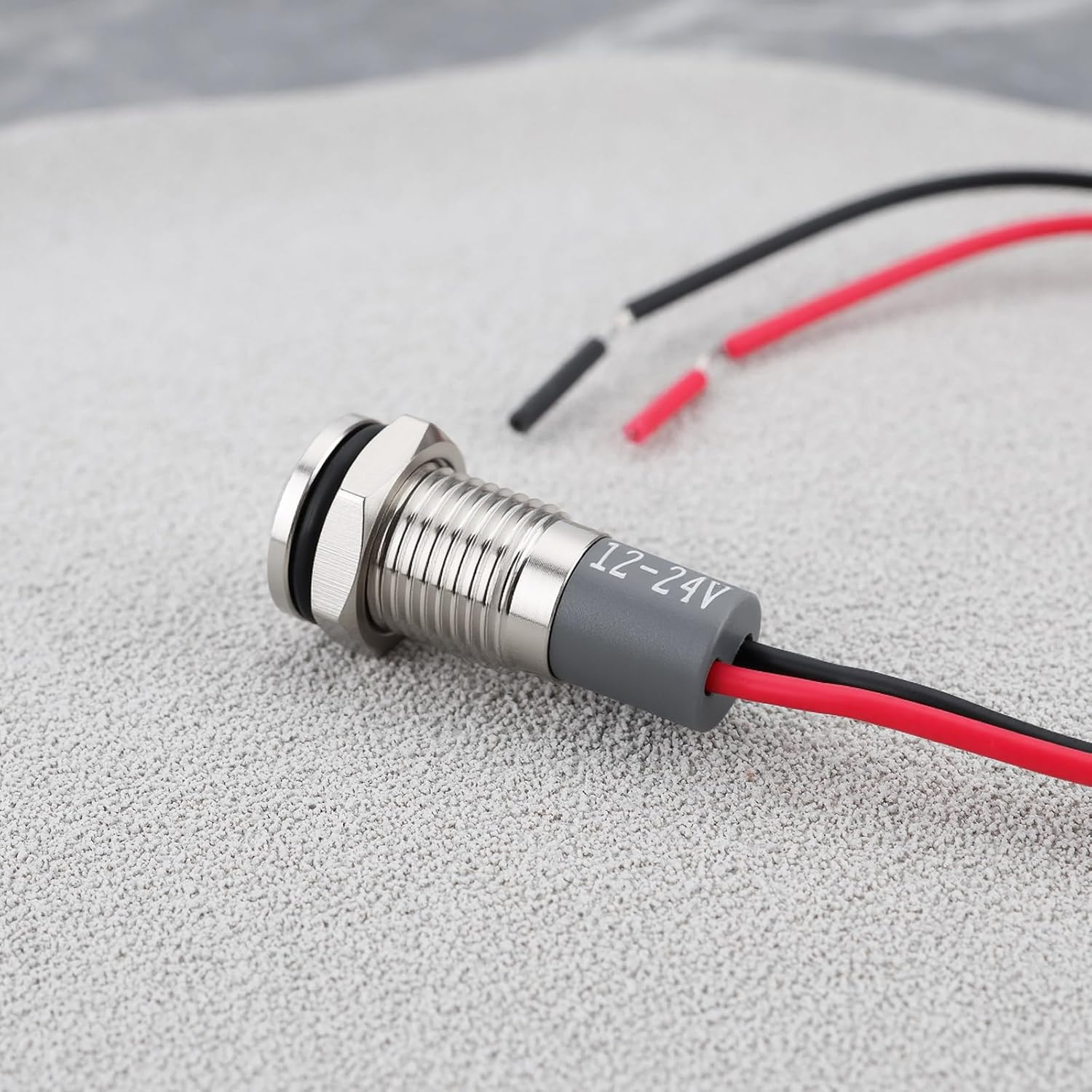 Emagtech 2Pcs AC/DC 12V-24V 8Mm Panel Mount LED Signal Indicator Metal Shell Warning Lamps, Green image number 3