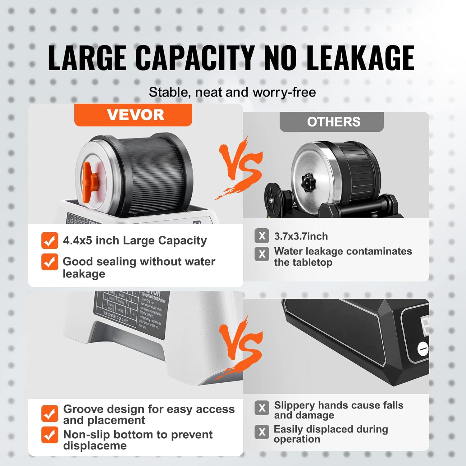 VEVOR Direct Drive Rock Tumbler Kit, 4-Speed/9-Day Timer, Professional Rock Polisher with Rough Gemstones/Grits/Jewelry Fastenings, Stone Polishing Kit for Family Fun Time, STEM Adults Kids image number 1