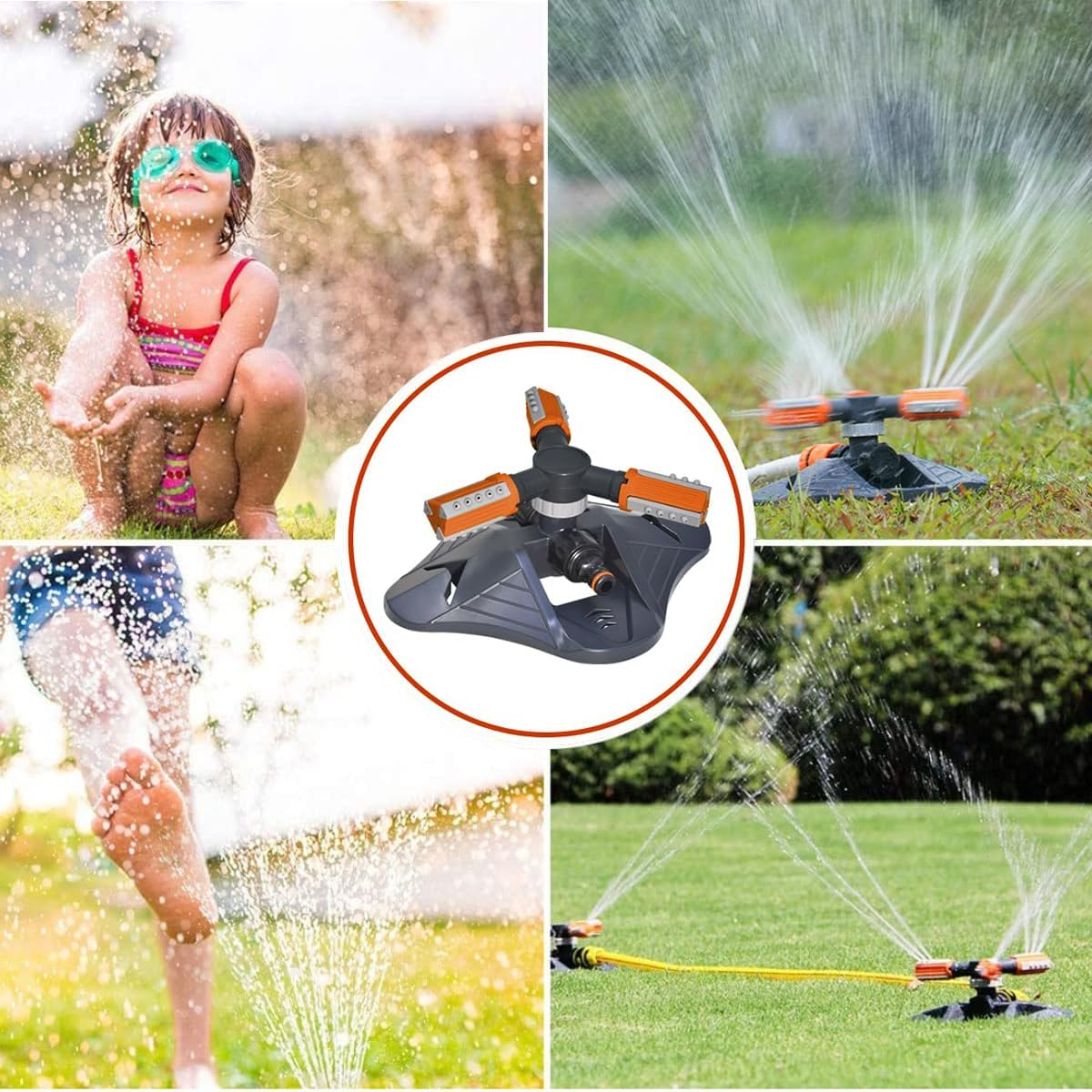 Ling-Luo Garden Sprinkler, Automatic 360 Degree Adjustable Rotating Irrigation Sprinkler System, Weighted Gardening Watering System,Best Assistant for Vegetable Field or Summer Outdoor Game. image number 6