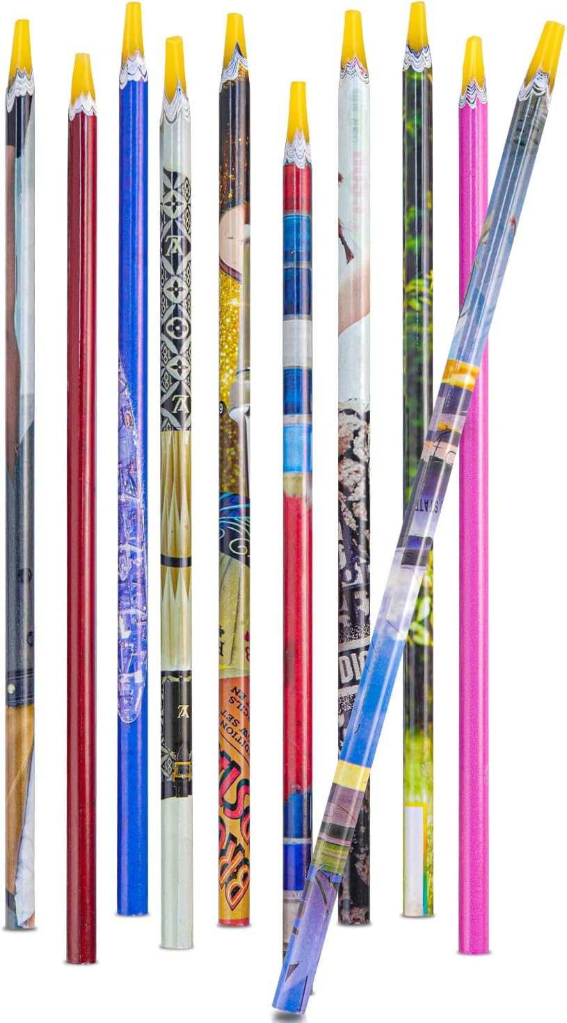 Self Adhesive Resin Rhinestones Picker Pencil Nail Art Gem Crystal Pick up Tool Wax Pen Long 10Pcs - Black image number 3